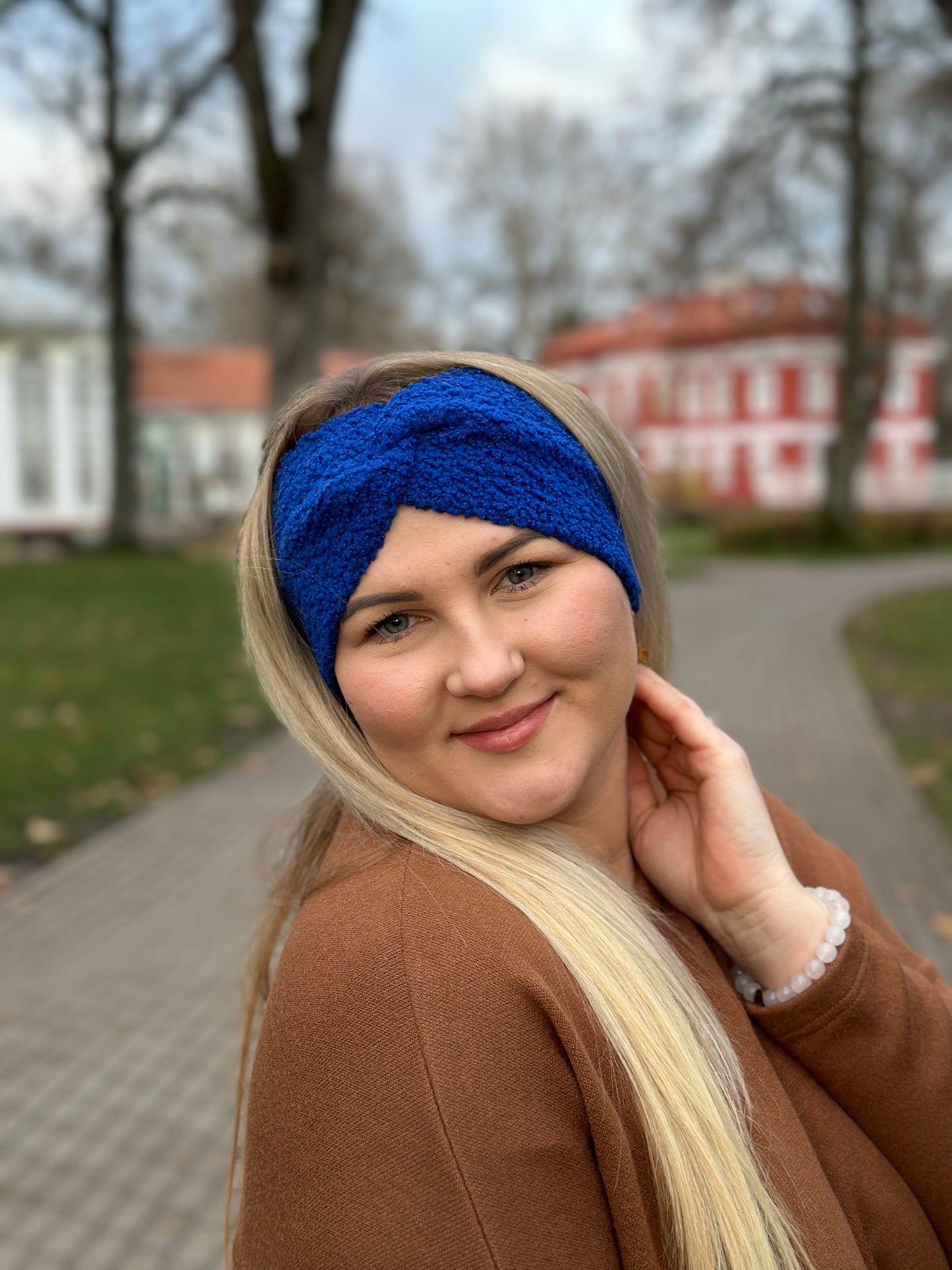 Karališka mėlyna Teddy 🧸galvajuostė