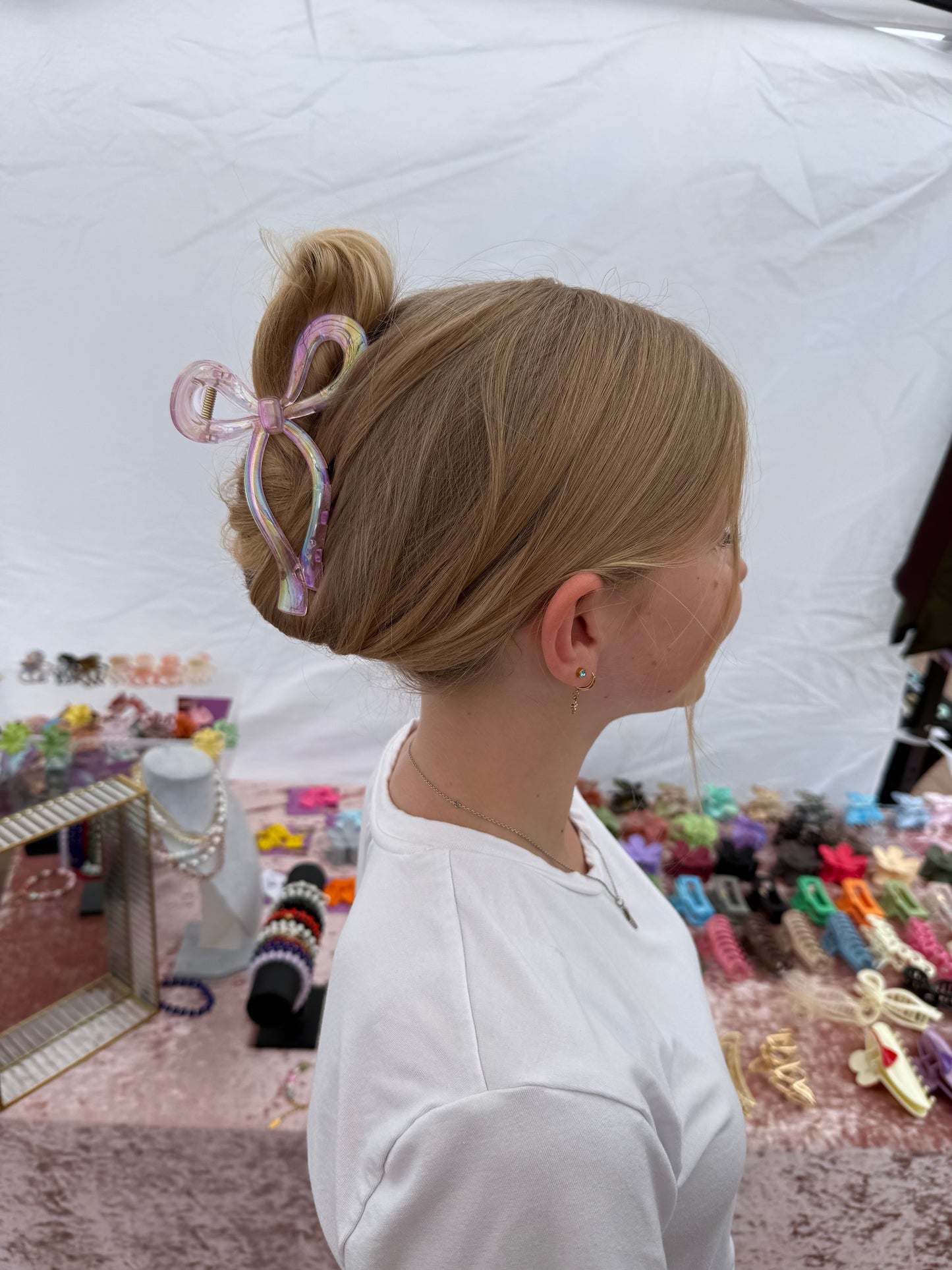 Perlamutrinis rožinis kapkap kaspinas didesnis