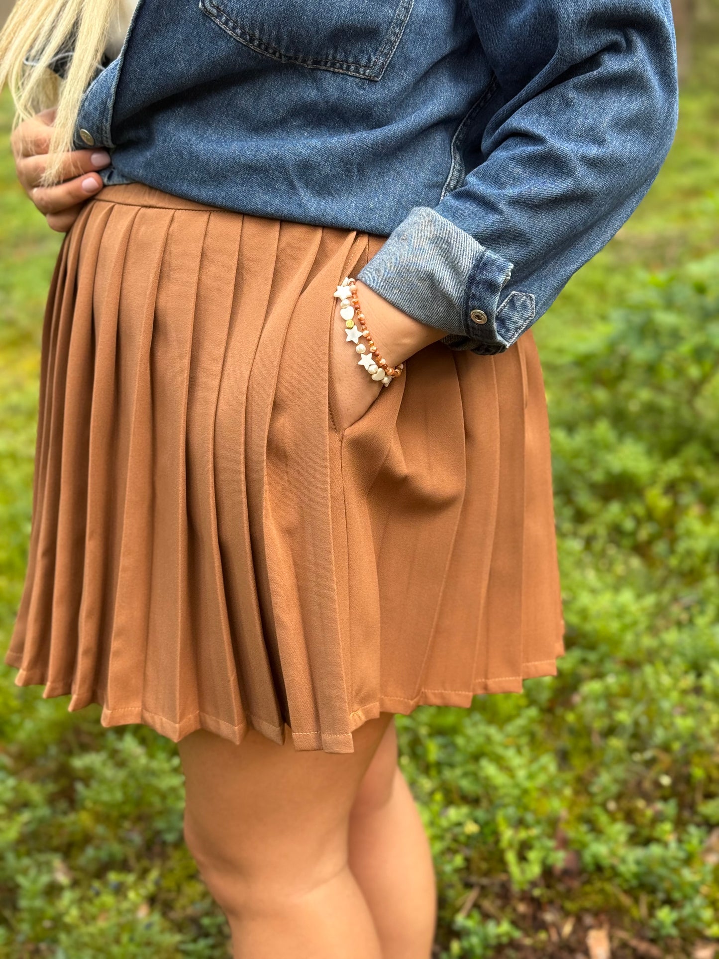 Toffifee klostuotas sijonas su kišenėmis 🤎