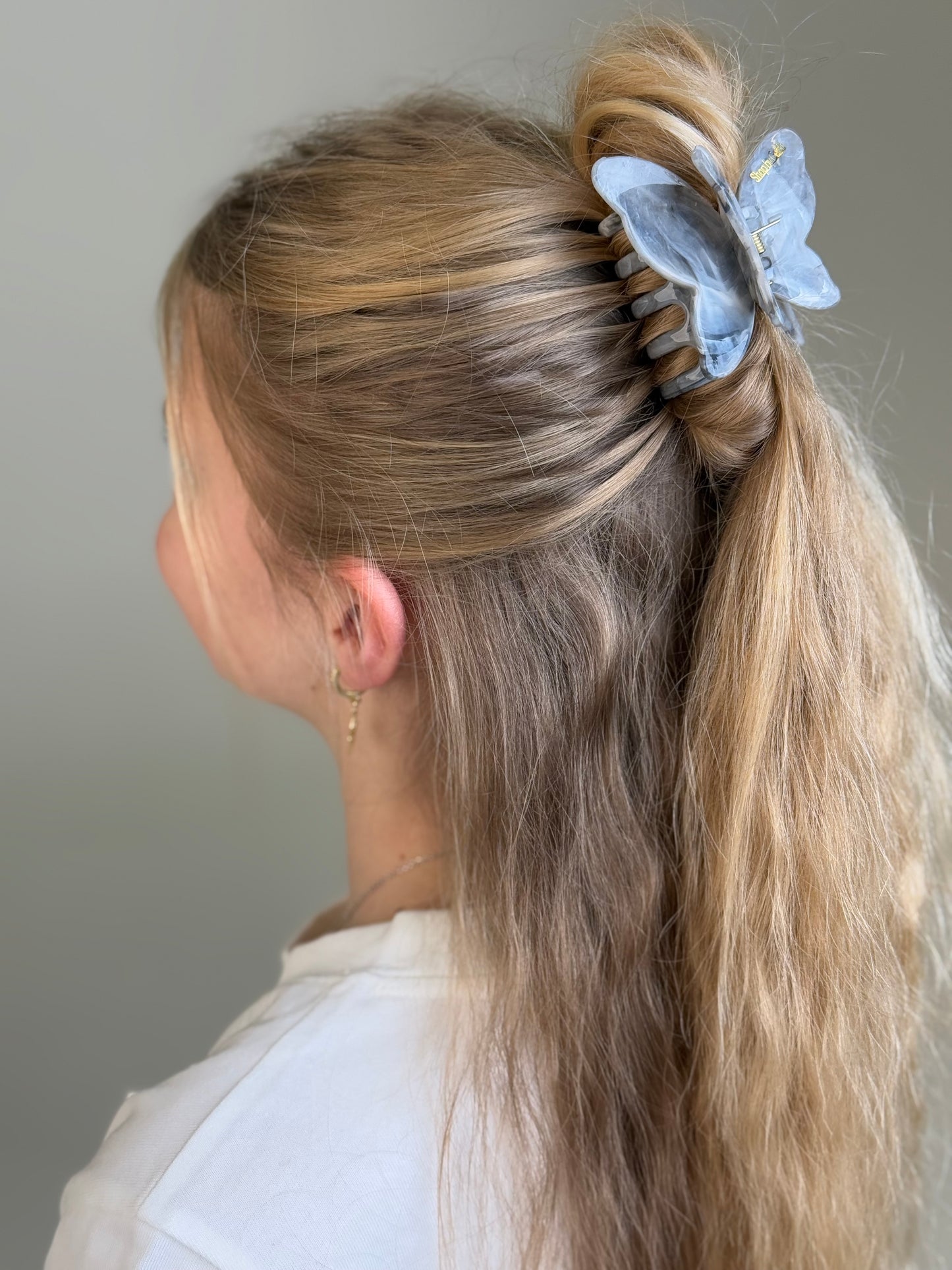 Baltas drugelis kapkap