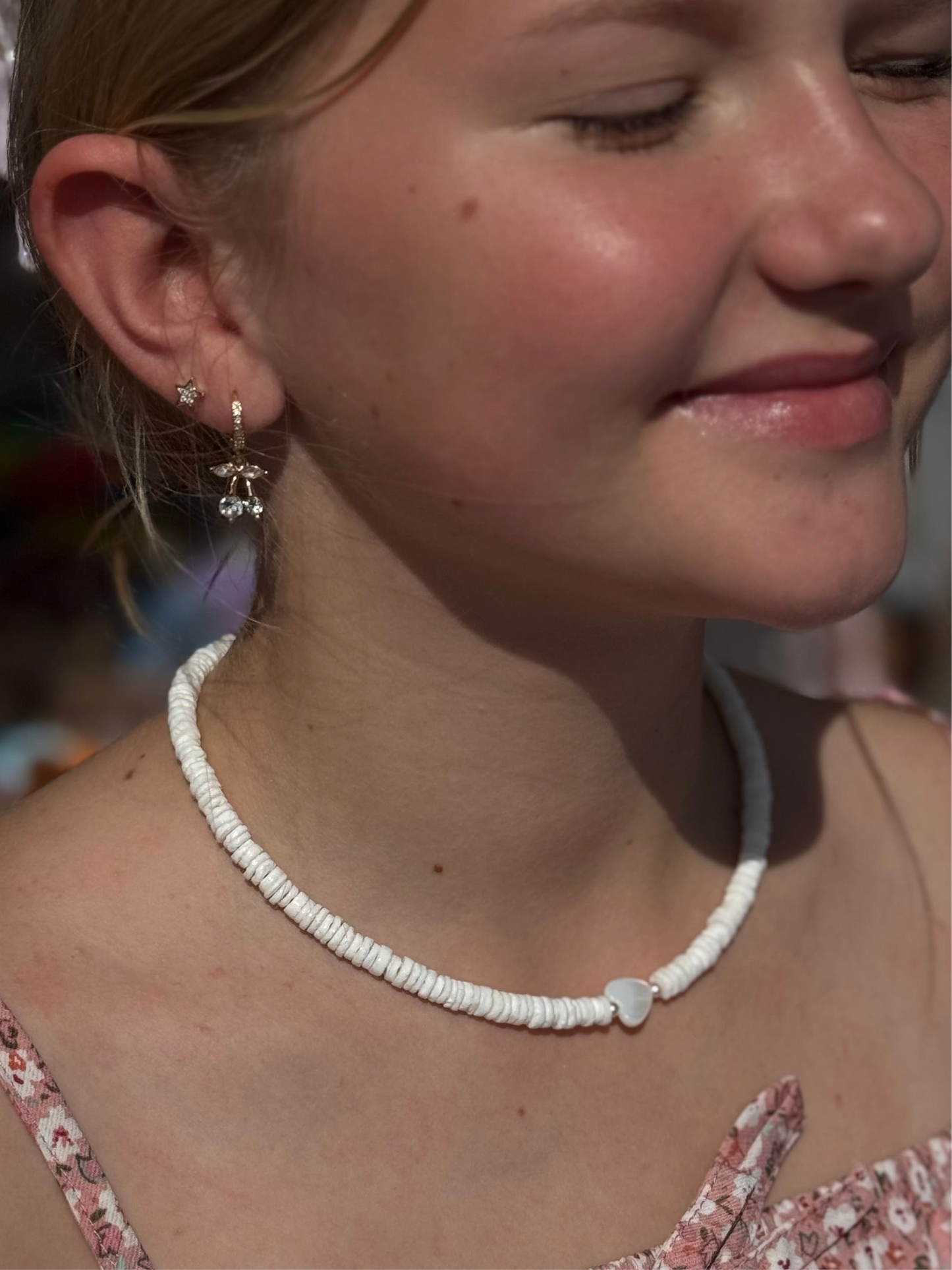 Natūralių kriauklių vėrinys su širdele 🤍