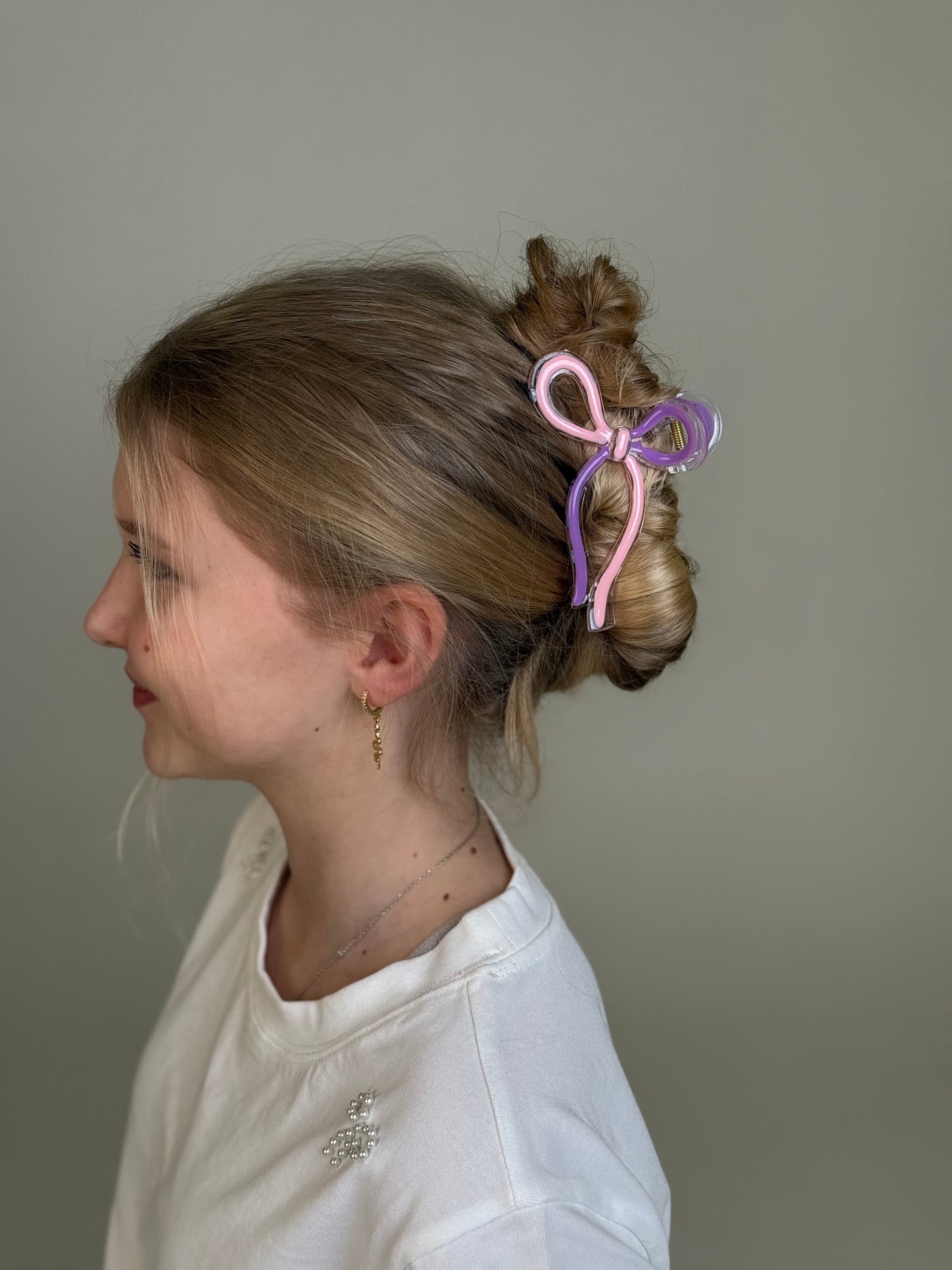 Alyvinis & rožinis kaspinas kapkap segtukas