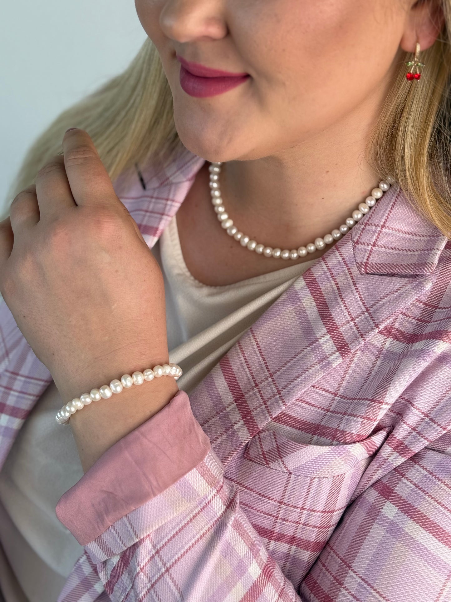 Natūralių gėlavandenių perlų apyrankė forever young