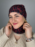 Bordo leopardo veliūro mova