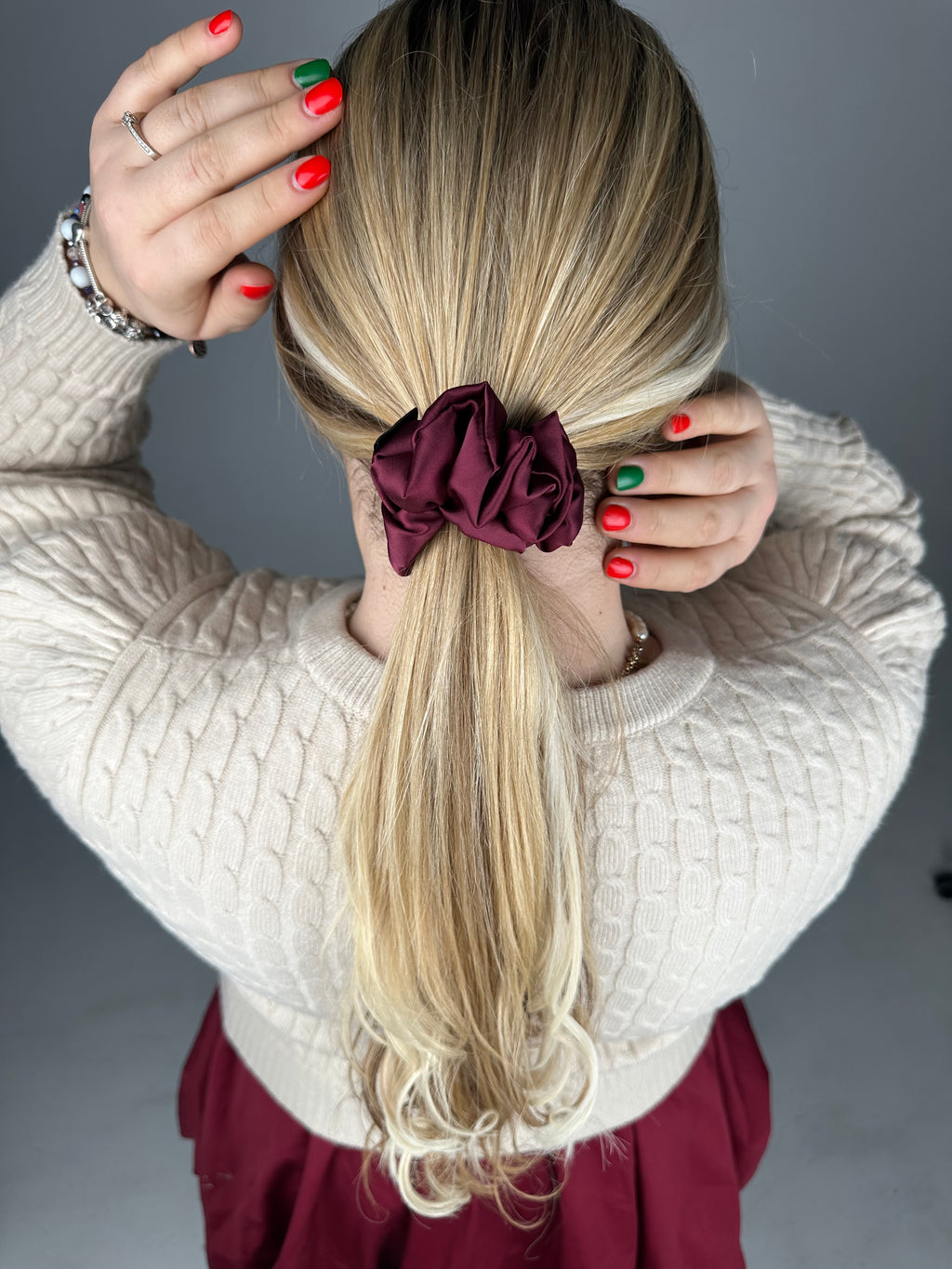 Armani šilko gumelė | BURGUNDY