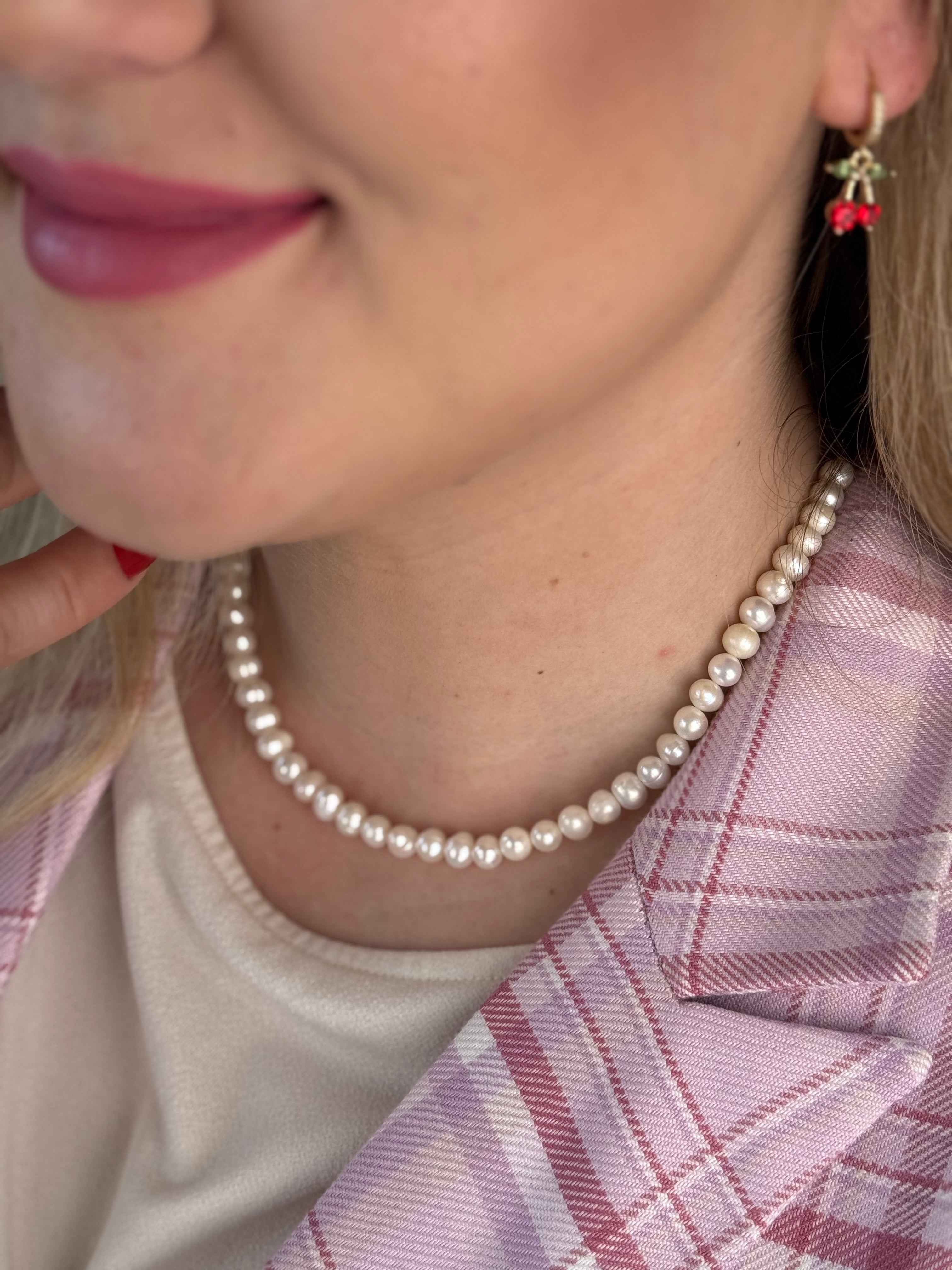 Natūralių gėlavandenių perlų vėrinys forever young