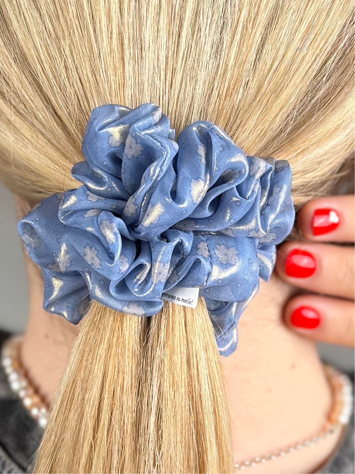 Natūralaus kolekcinio organzos šilko šlapio efekto Pierre Cardin gumelė