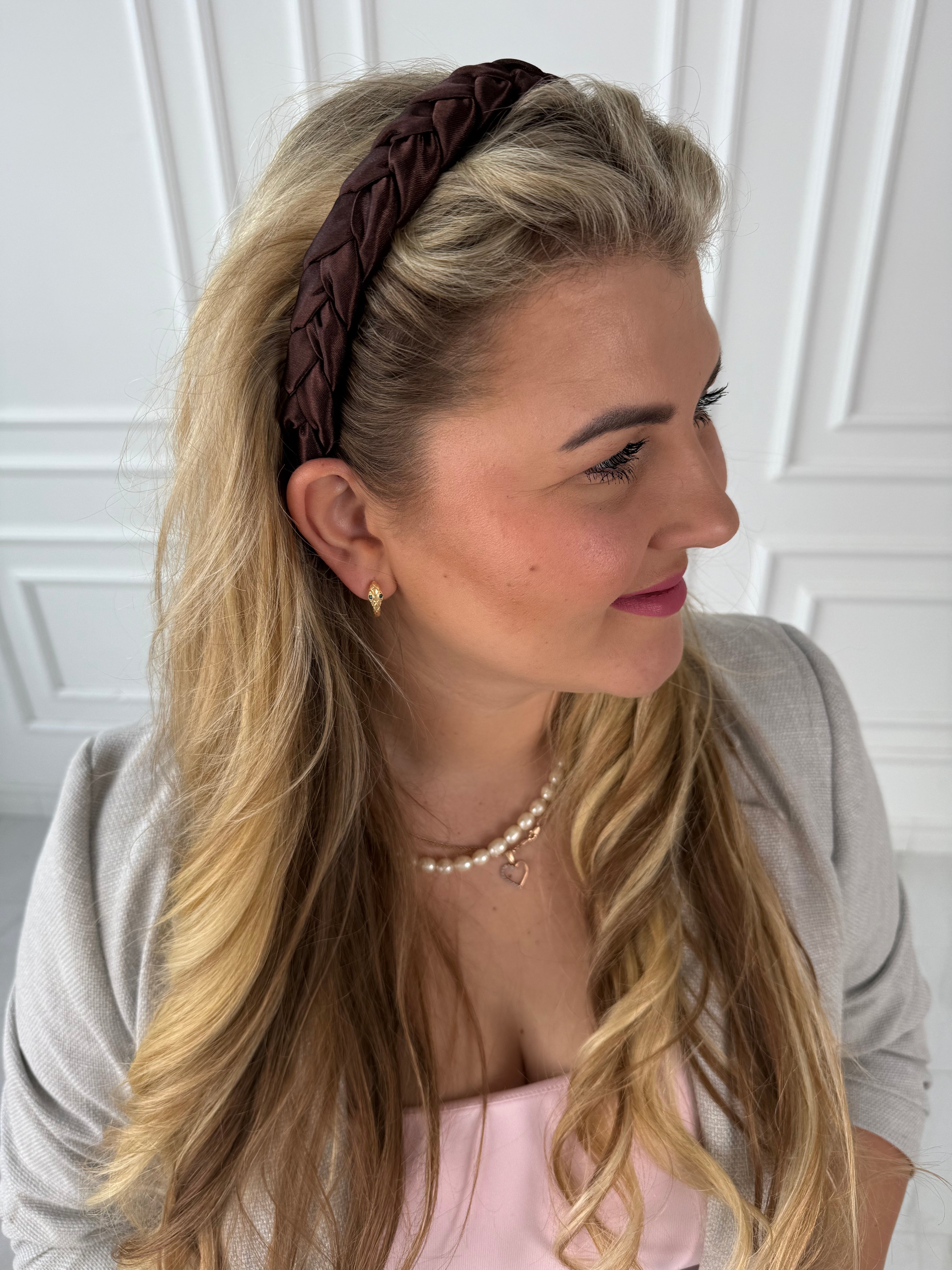 Šokoladinis su blizgesiu pintas lankelis 🤎