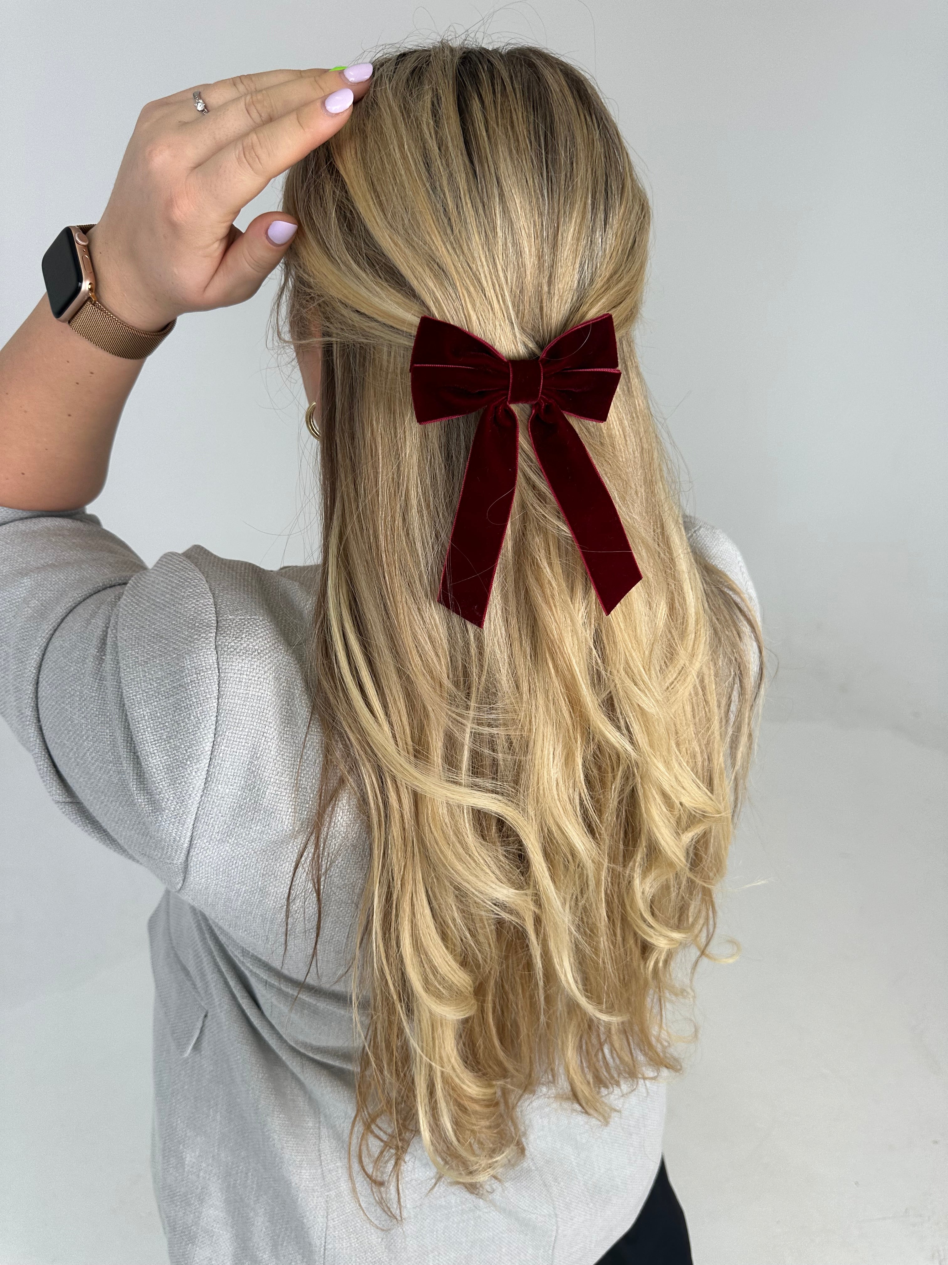 Bordo aksominis kaspinukas ❤️