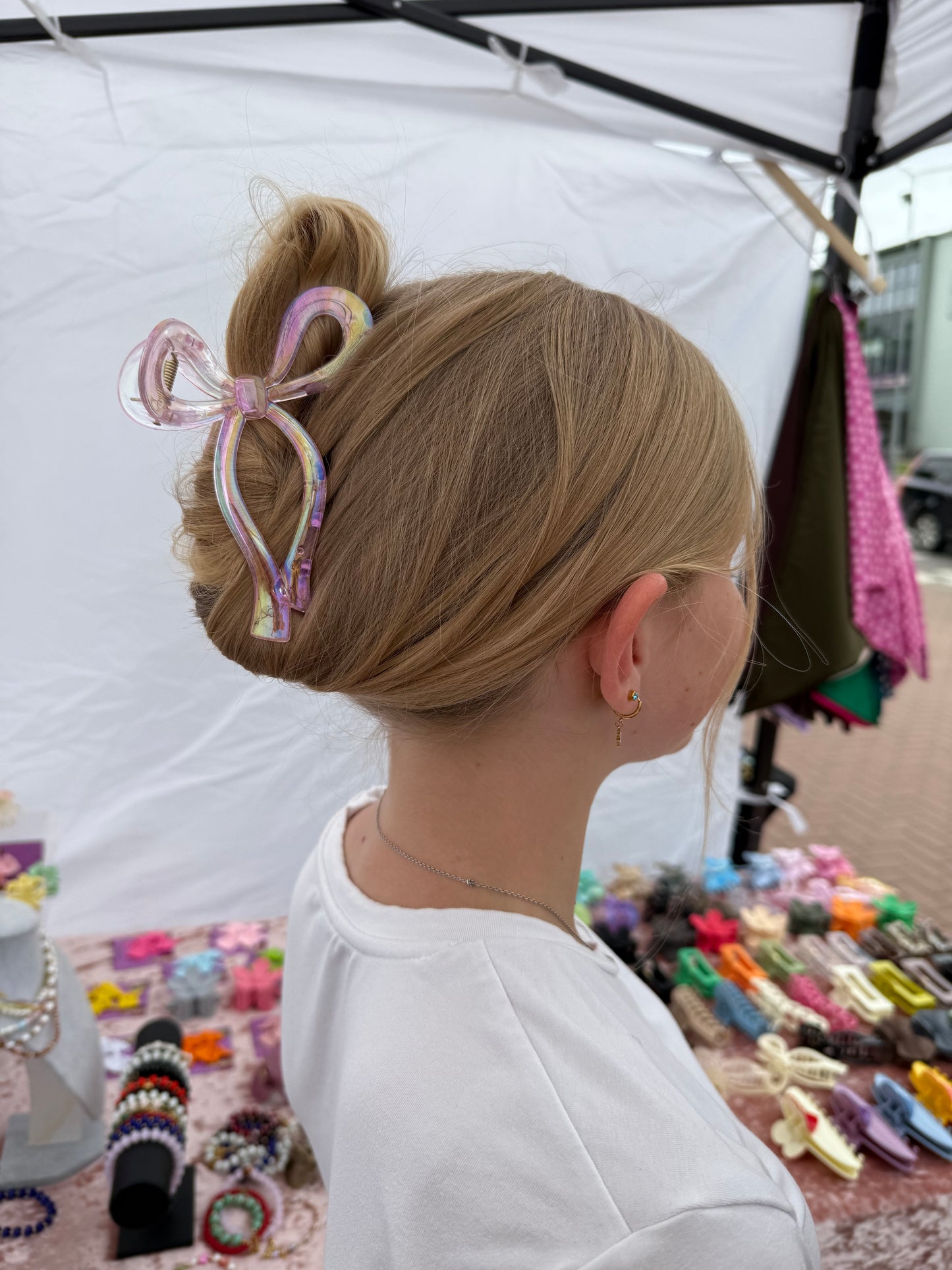 Perlamutrinis rožinis kapkap kaspinas didesnis