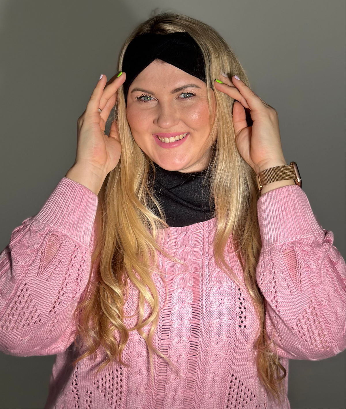 Merino vilnos juoda galvajuostė