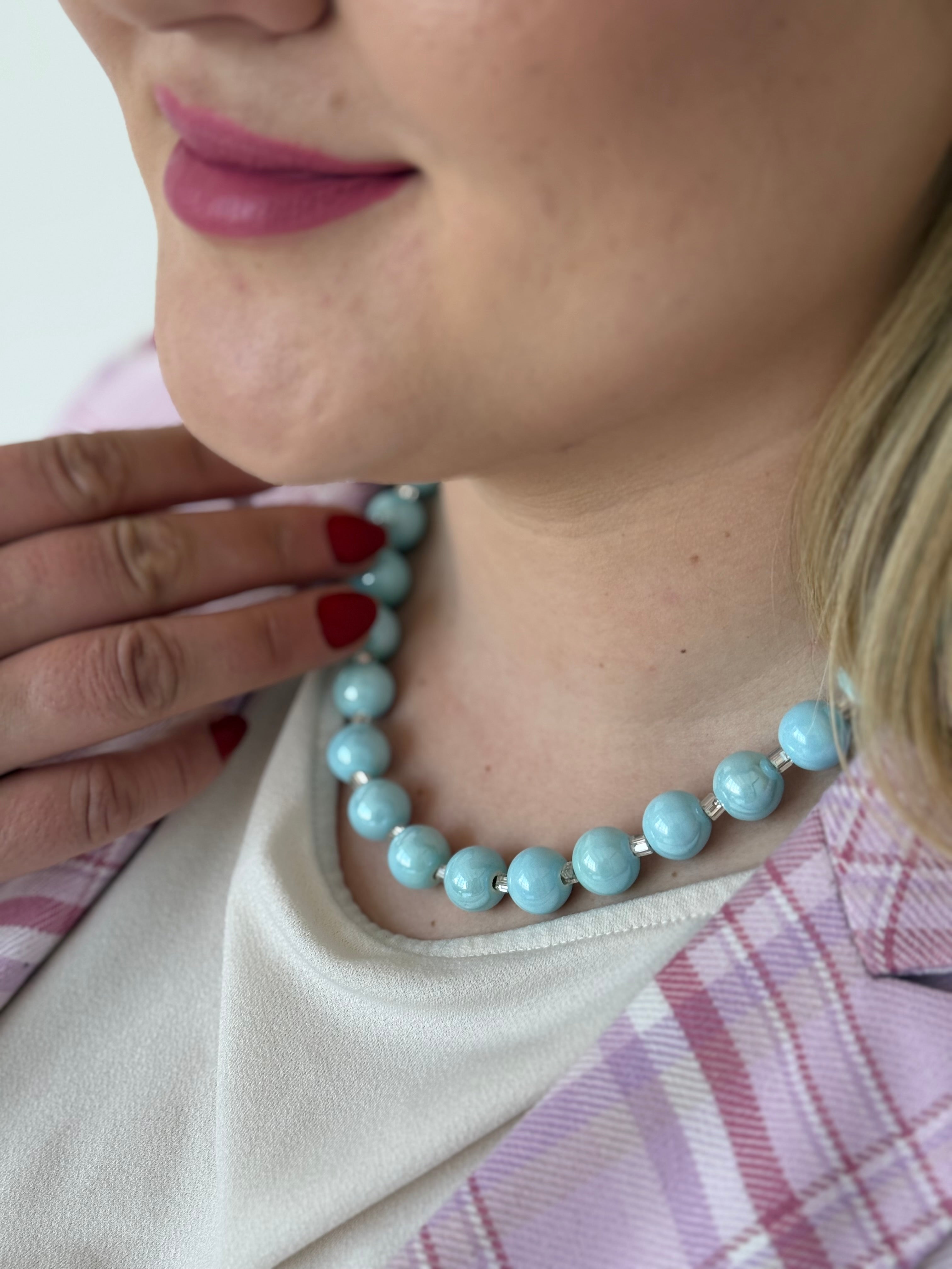 Keramikos baby blue vėrinys