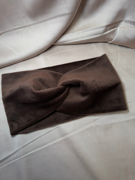 Šokoladinė šviesesnė veliūro galvajuostė