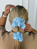 Baby blue perlamutrinė organzos gumelė
