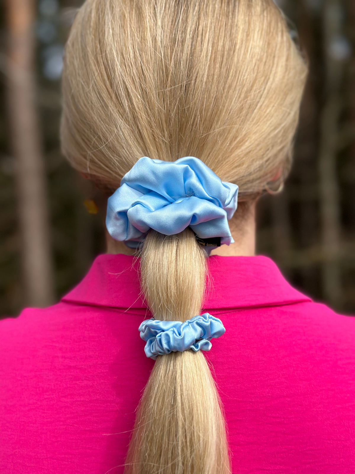 Baby blue natūralaus Mulberry šilko gumelė