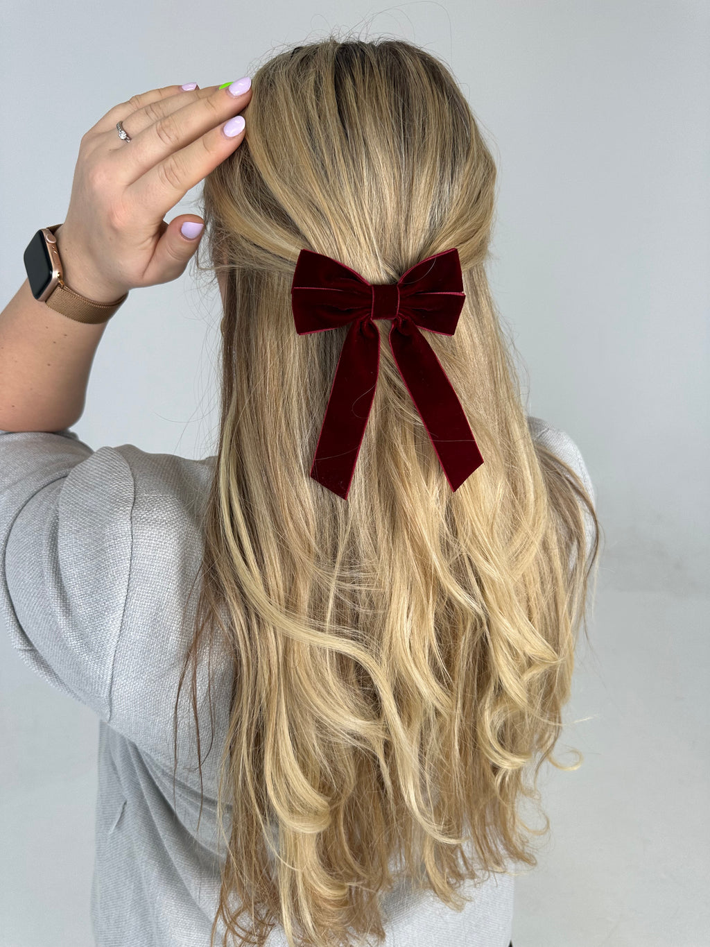 Bordo aksominis kaspinukas ❤️