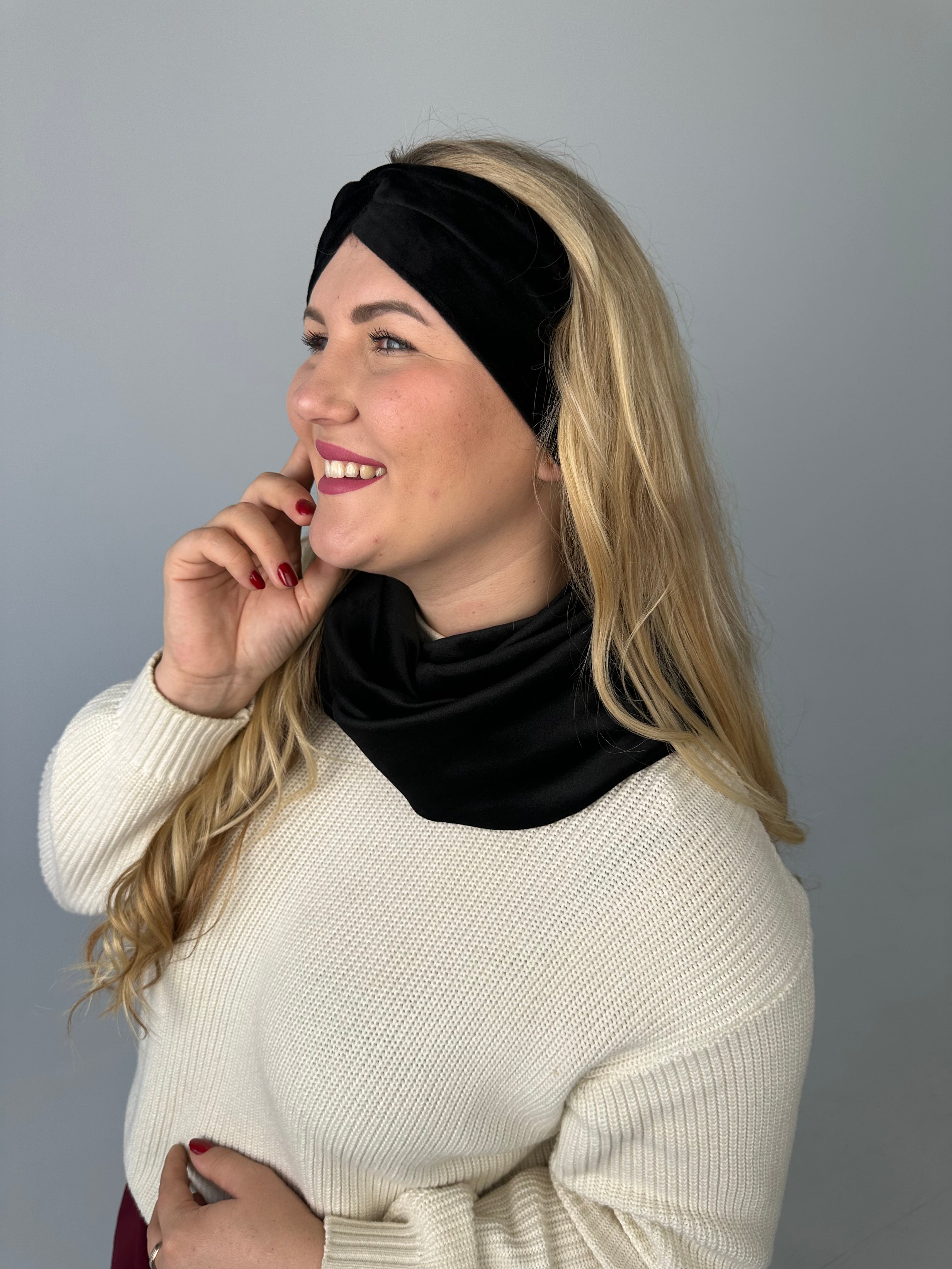 Juoda veliūro galvajuostė
