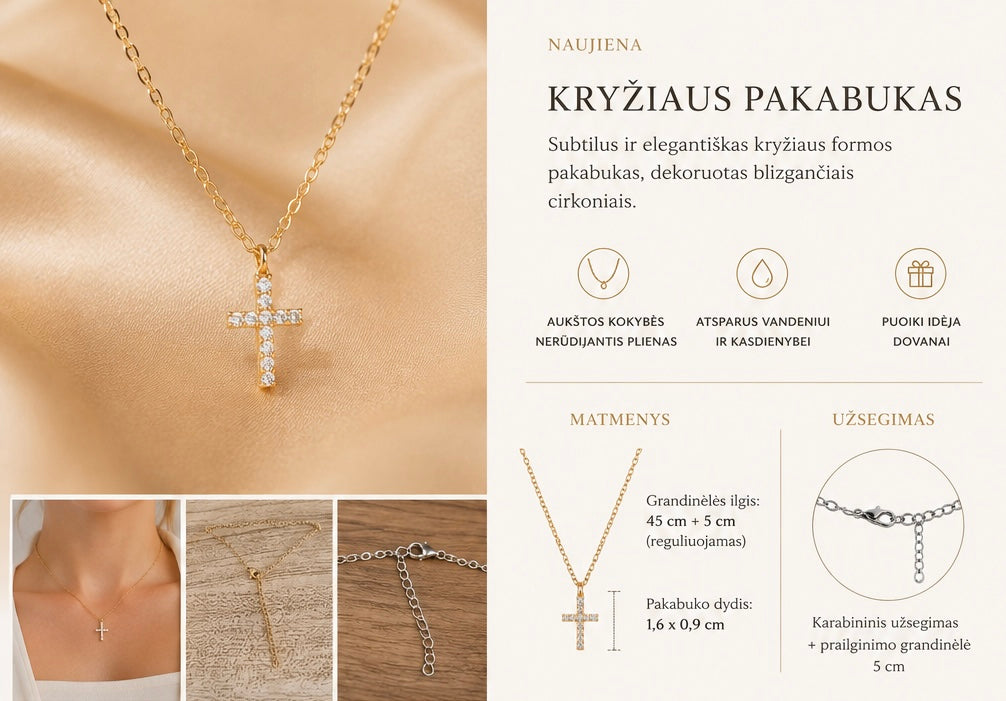 Kryželio pakabukas GOLD ✨