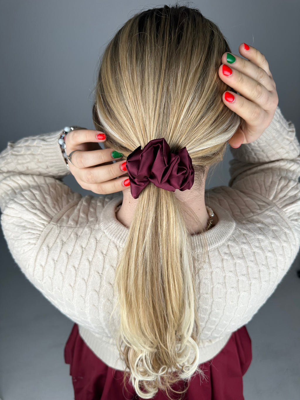 Armani šilko gumelė | BURGUNDY