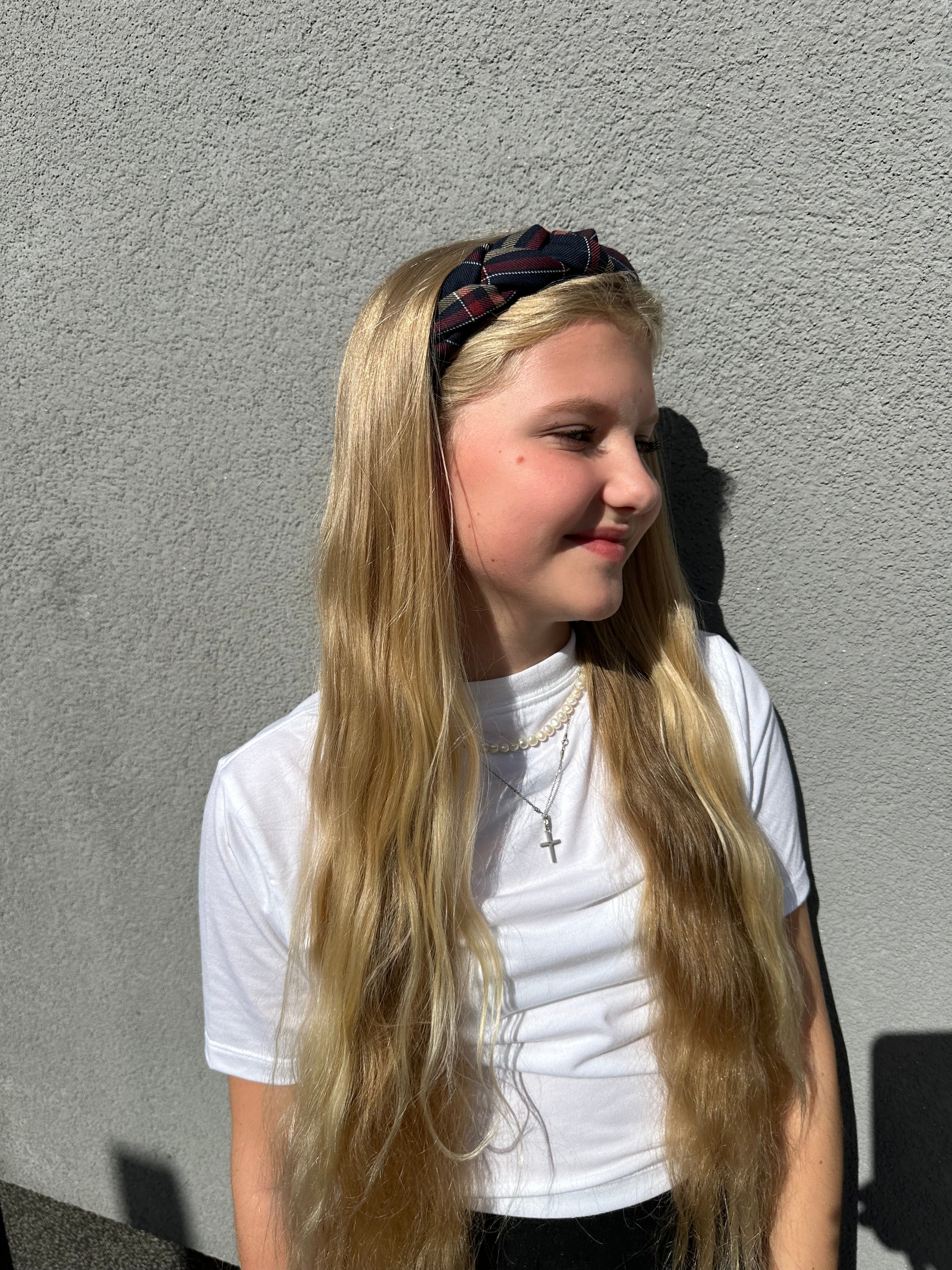 Raudonas/mėlynas languotas lankelis ❤️💙