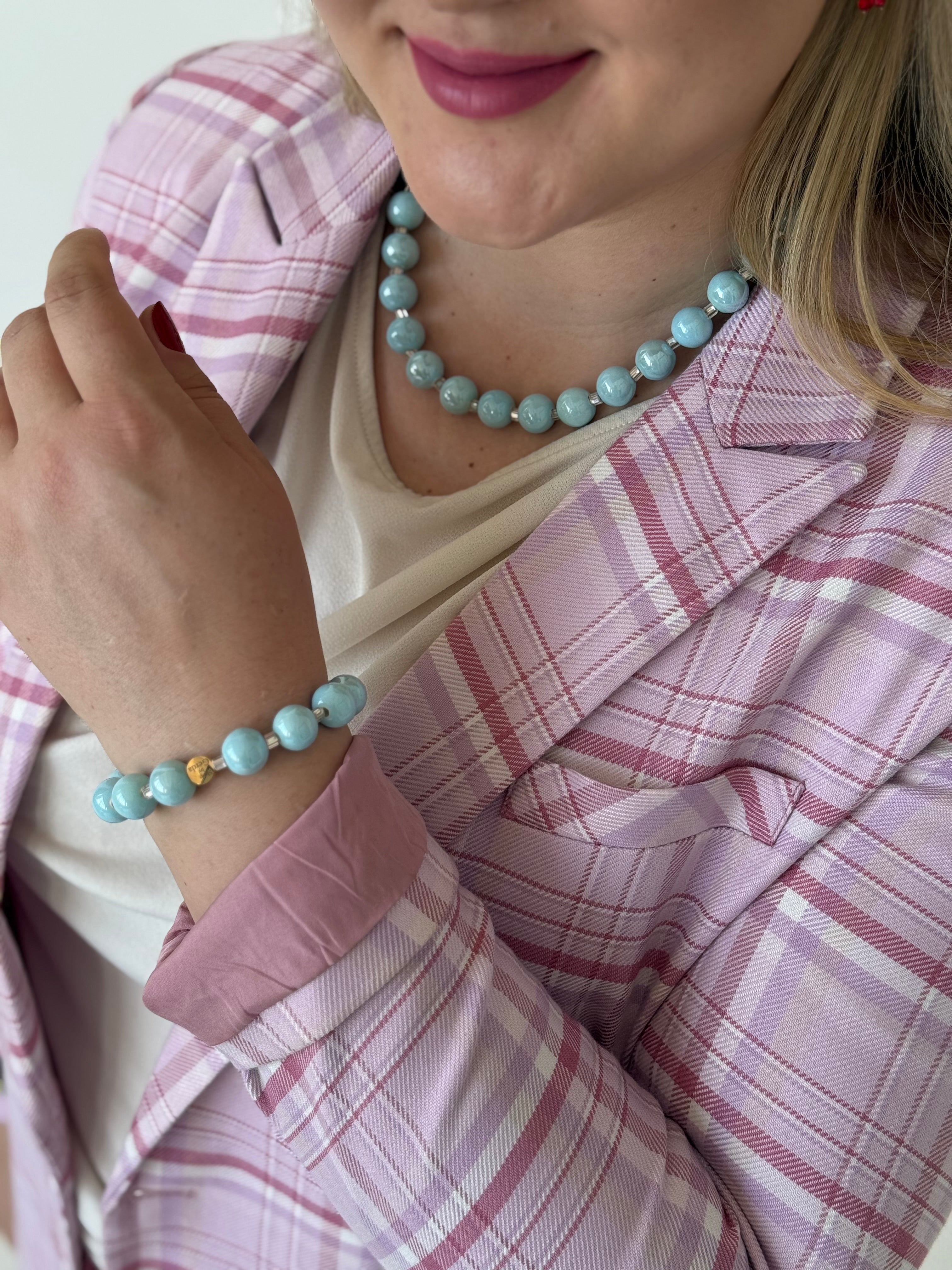 Keramikos baby blue apyrankė