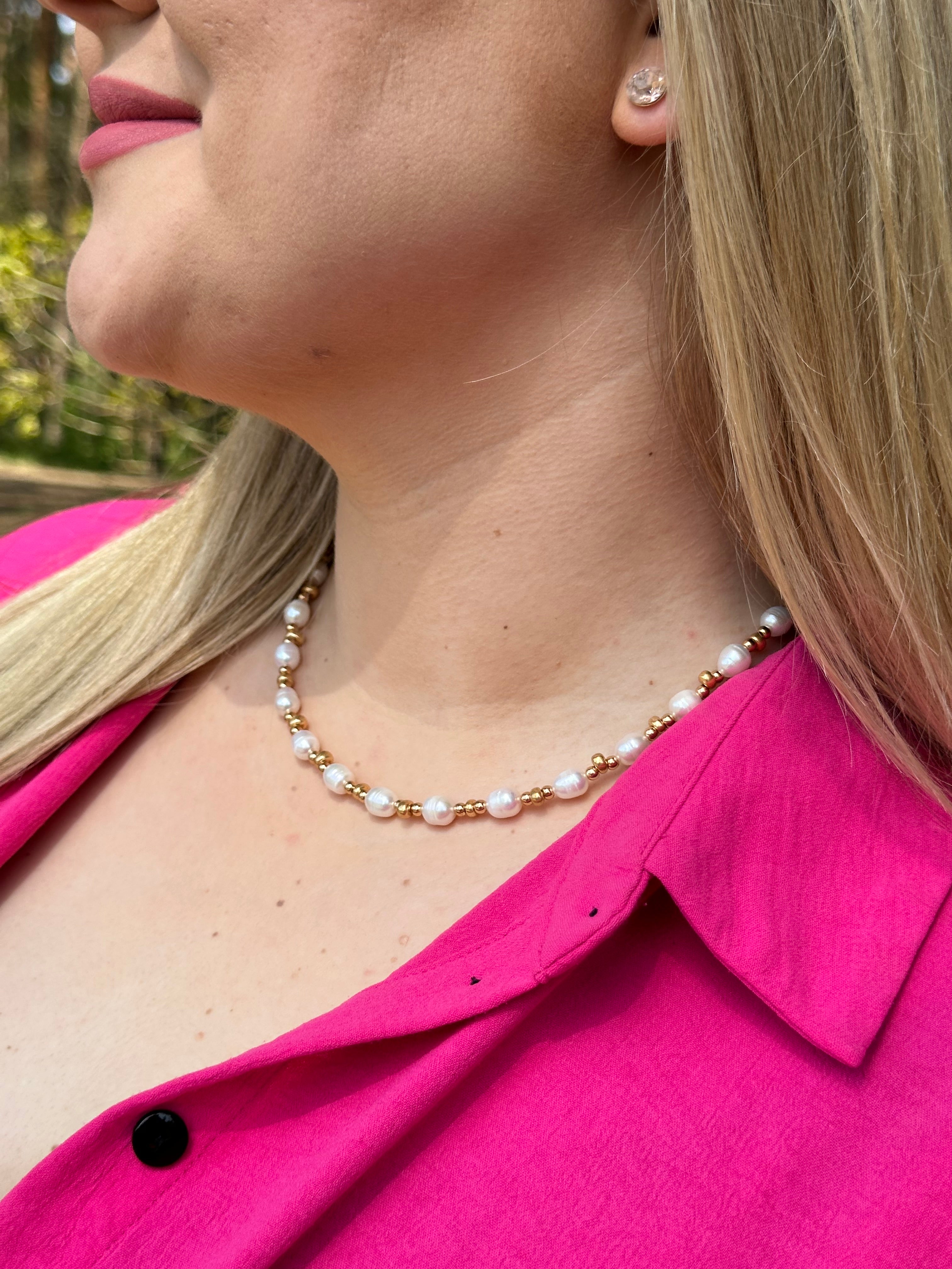 Natūralių gėlavandenių perlų vėrinys ‘Elegance’