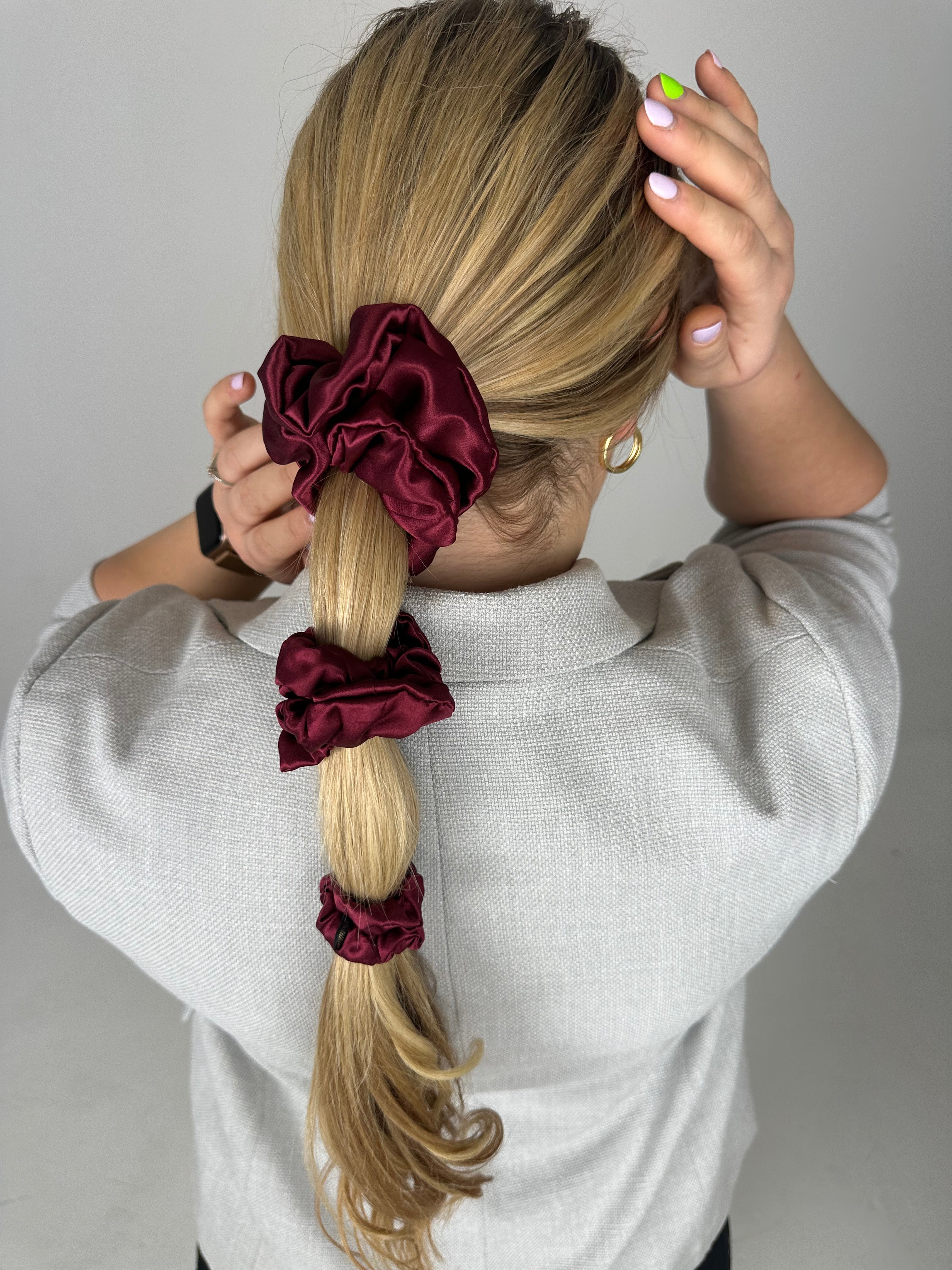 Bordo natūralaus Mulberry šilko gumelė