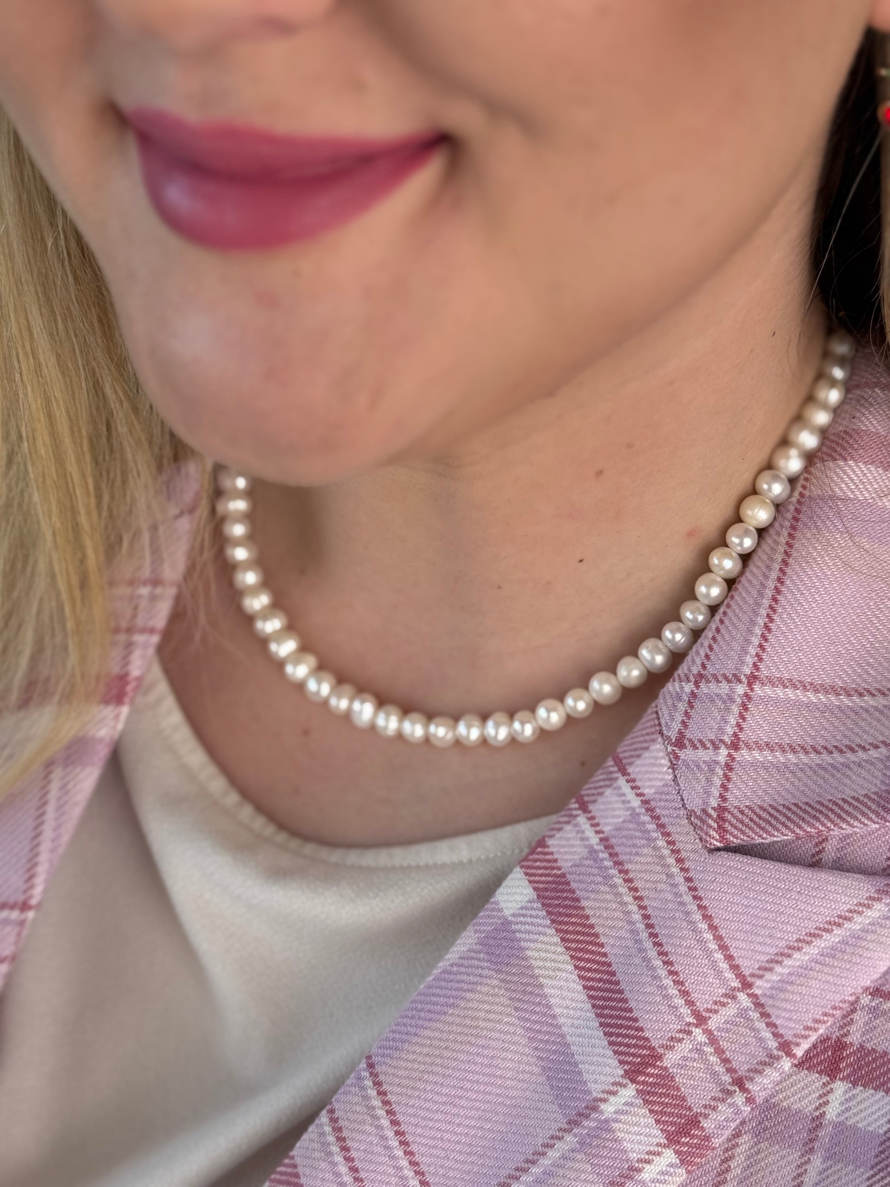 Natūralių gėlavandenių perlų vėrinys forever young