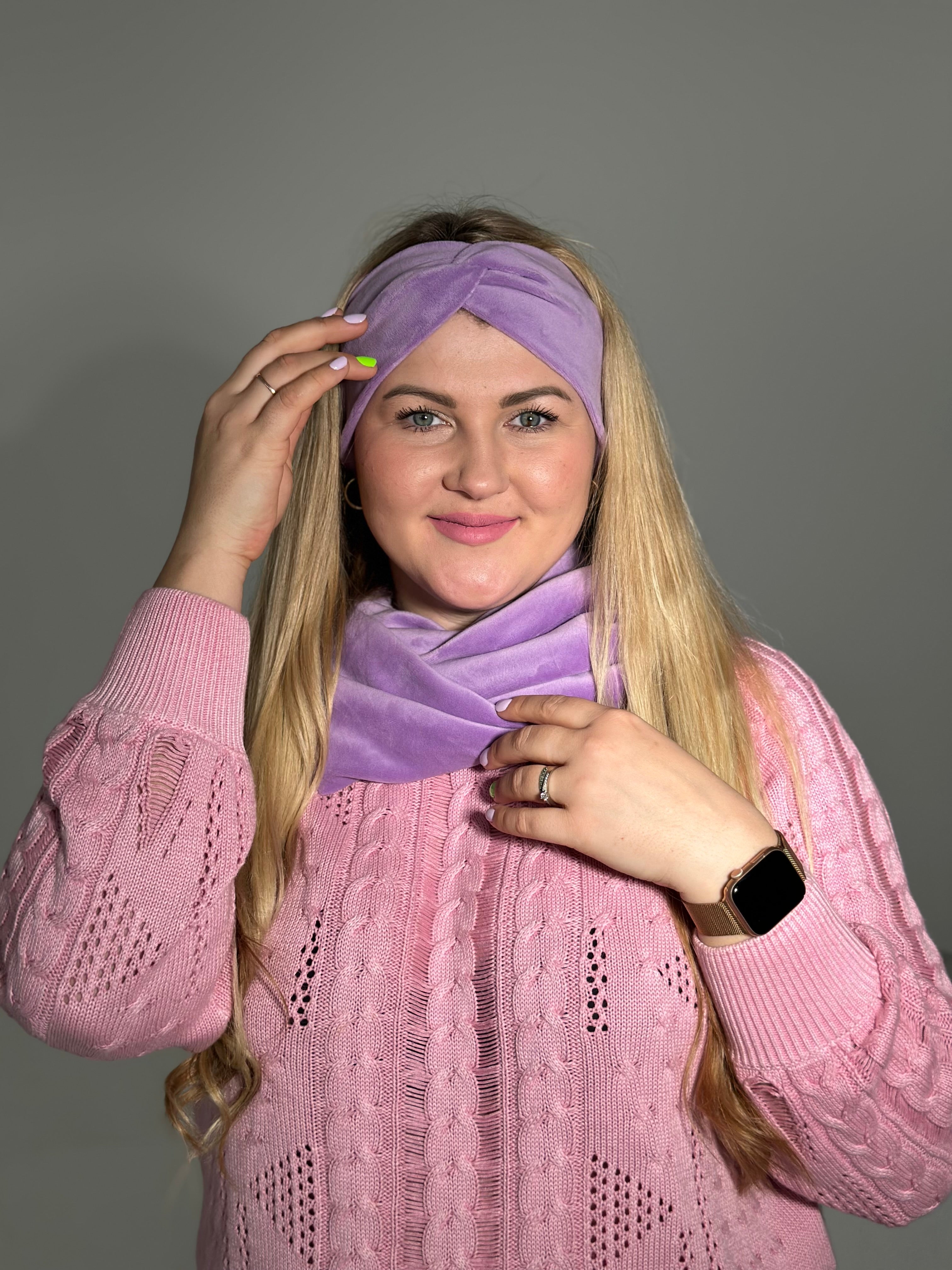 Alyvinė veliūro galvajuostė