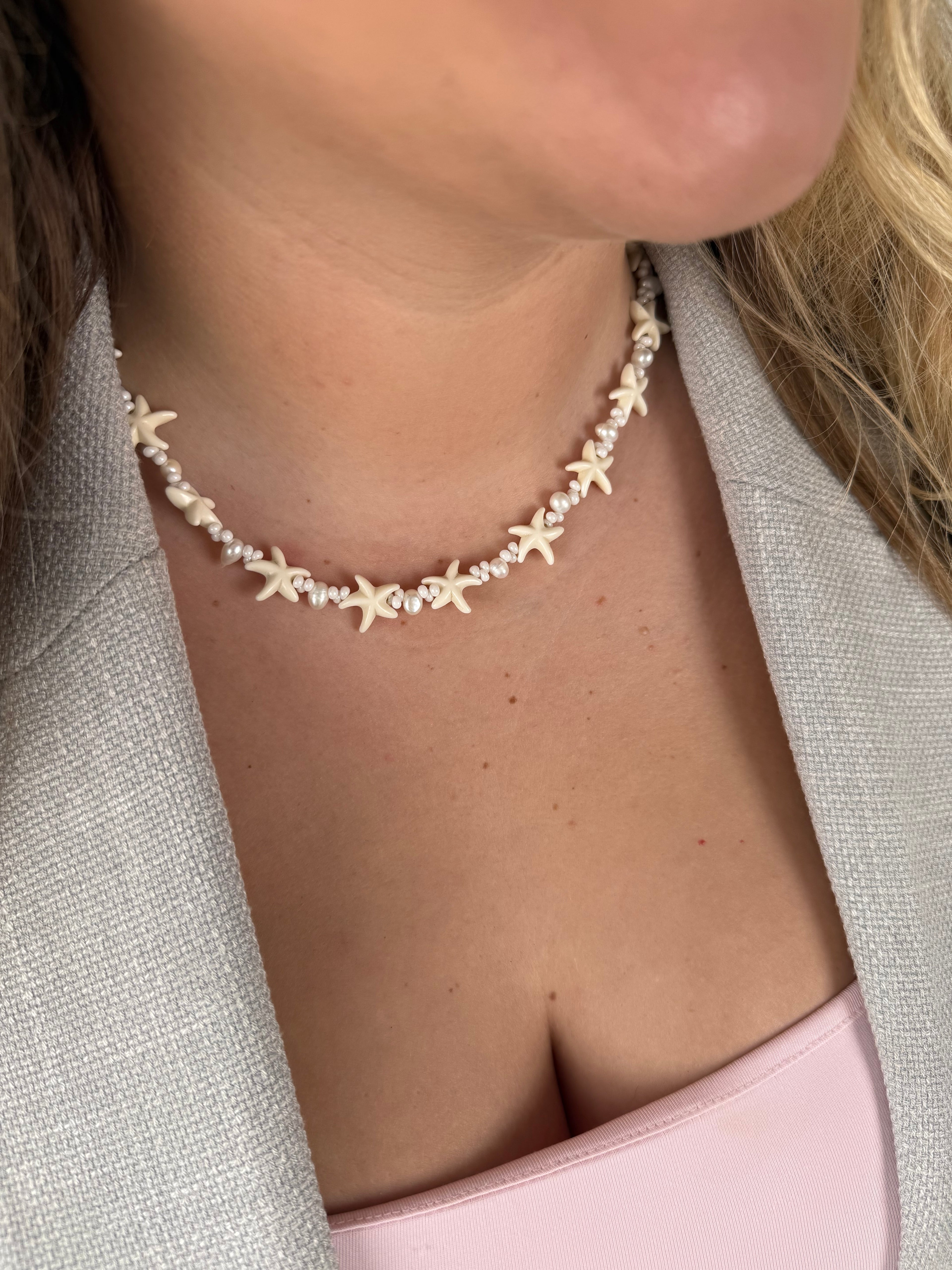 Natūralių gėlavandenių perlų vėrinys ‘Star’