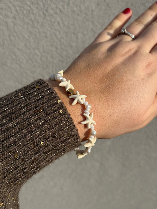 Natūralių gėlavandenių perlų apyrankė ‘Star’