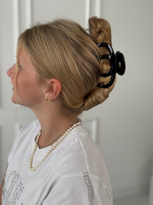 Juodas MEGA kapkap segtukas ypač storiems plaukams