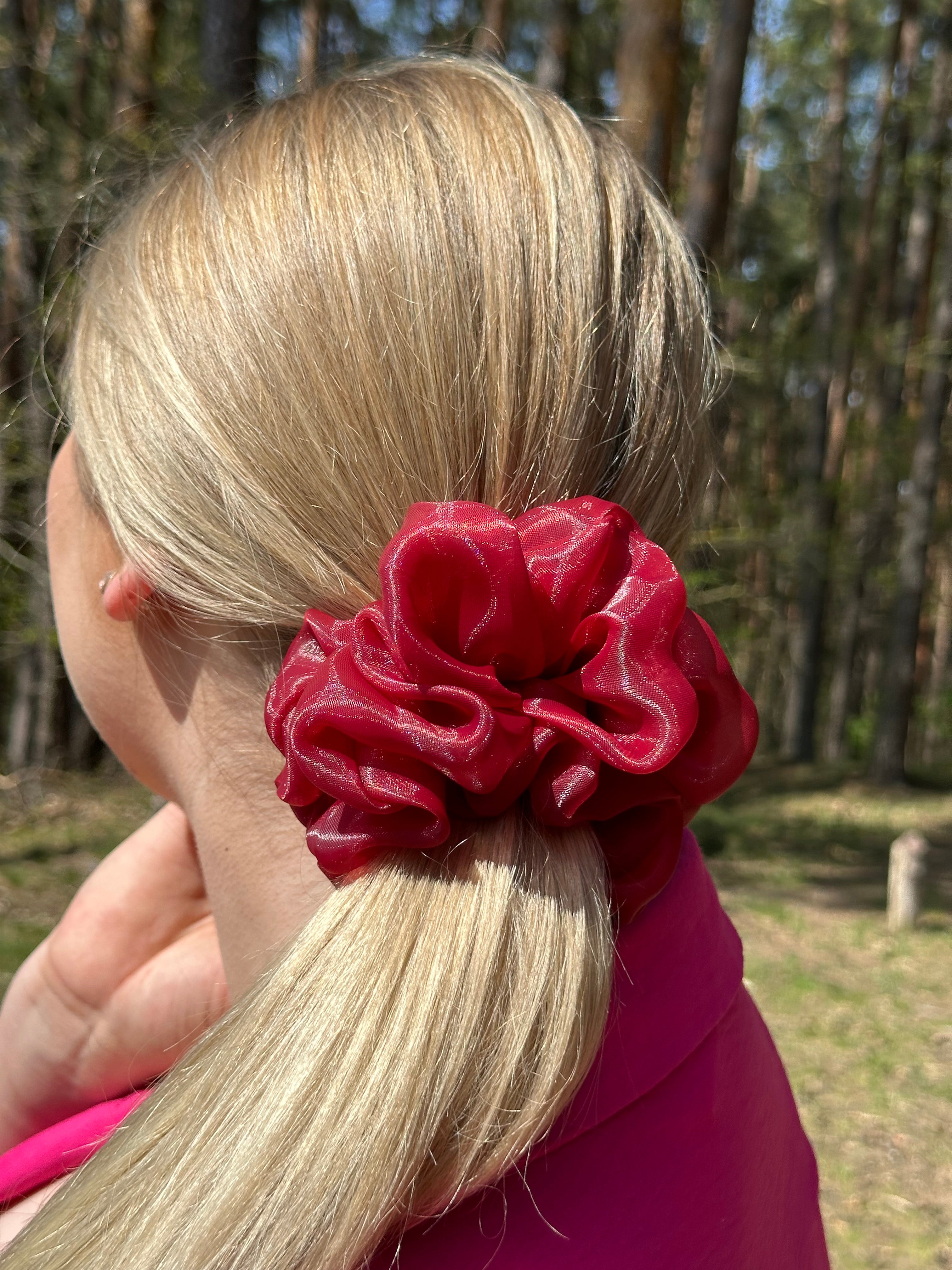 Bordo organzos gumelė