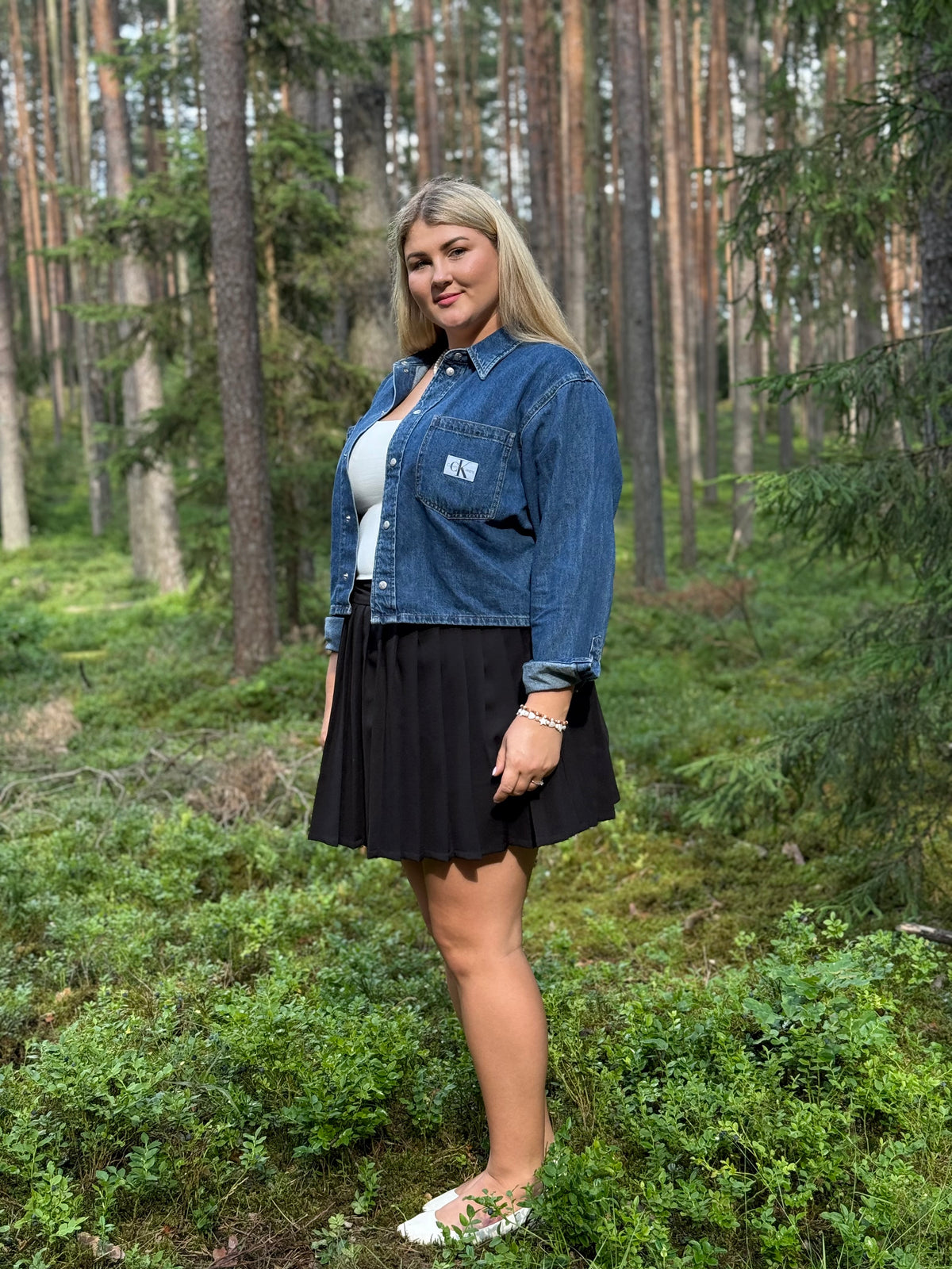 Juodas klostuotas sijonas su kišenėmis 🖤