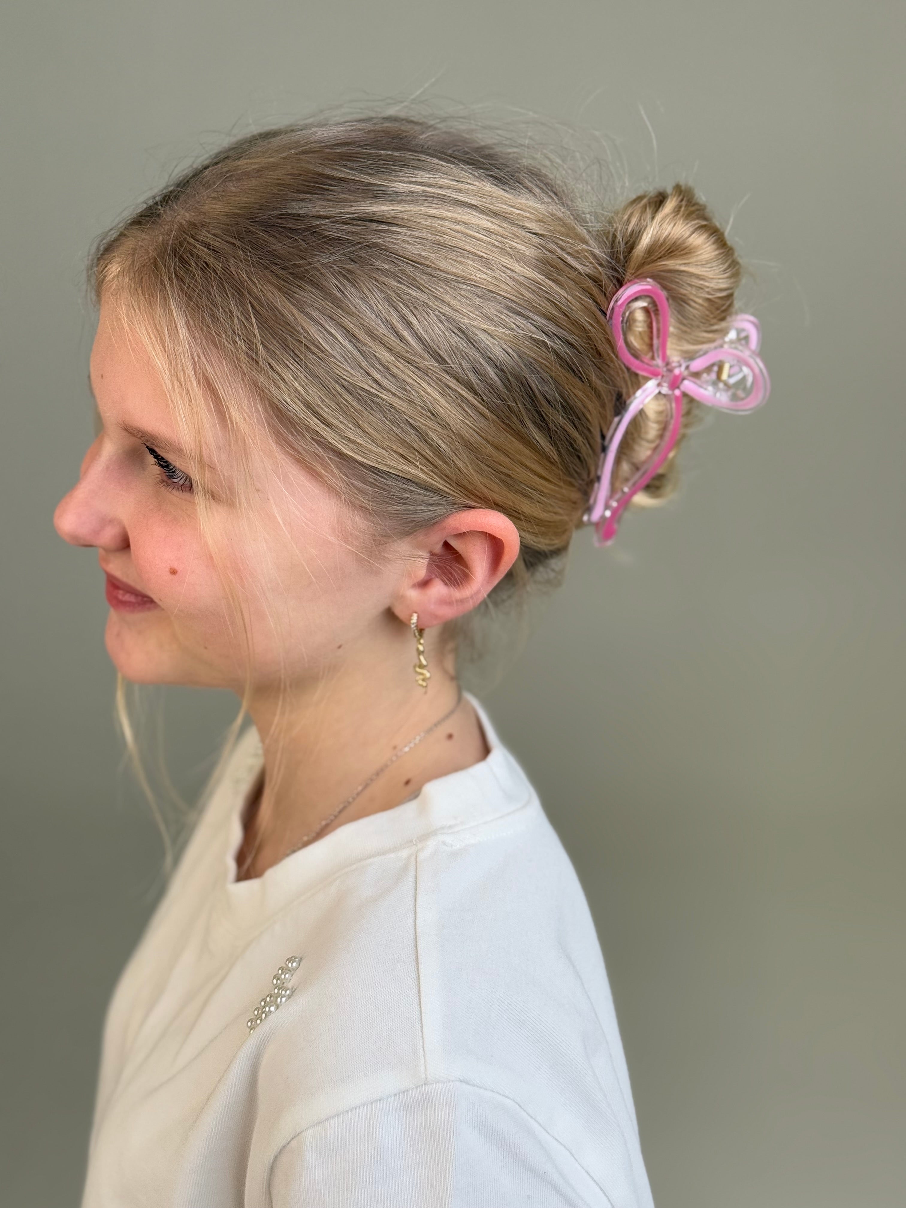 Baby pink & ciklameno kaspinas kapkap segtukas
