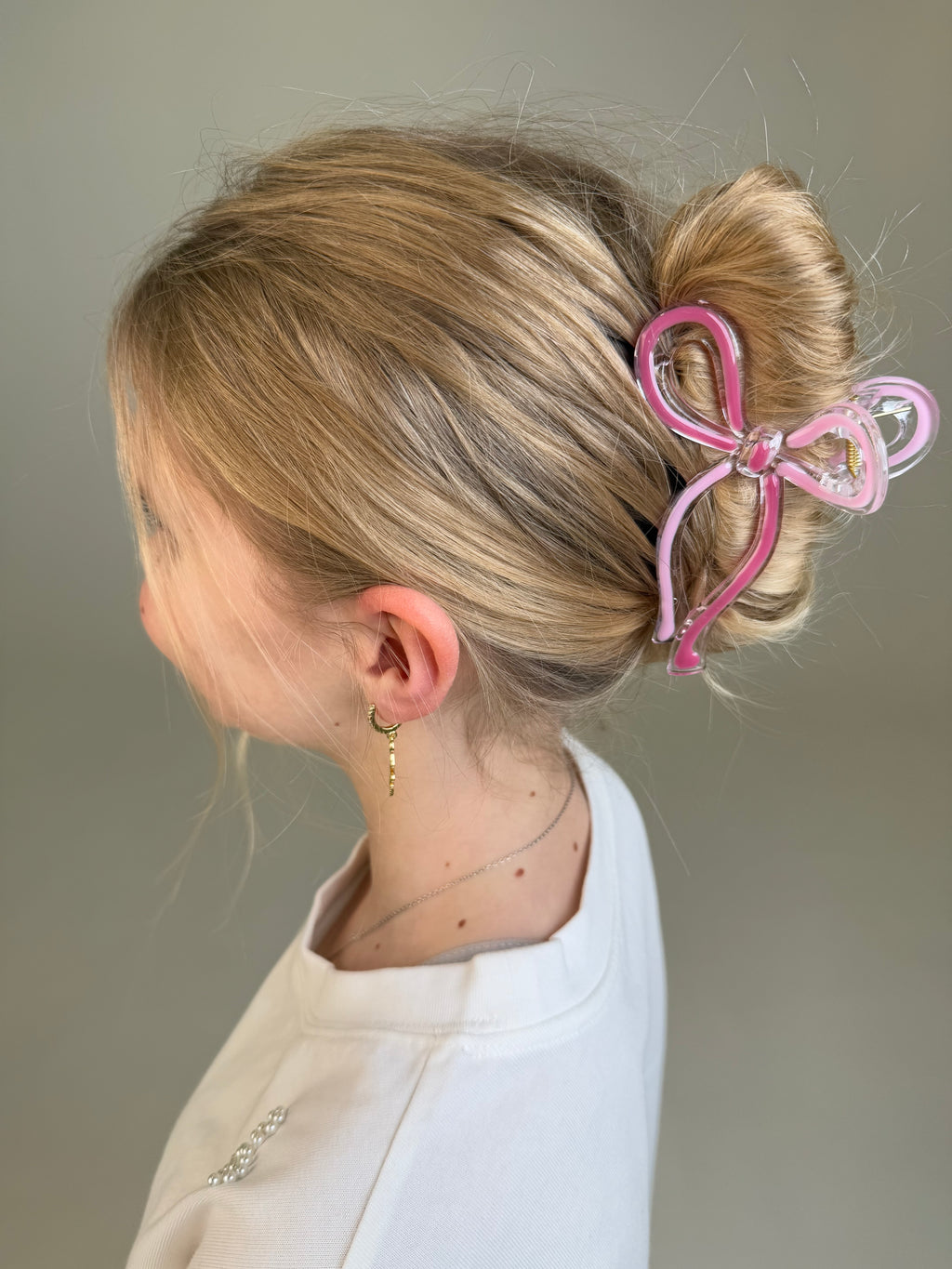 Baby pink & ciklameno kaspinas kapkap segtukas
