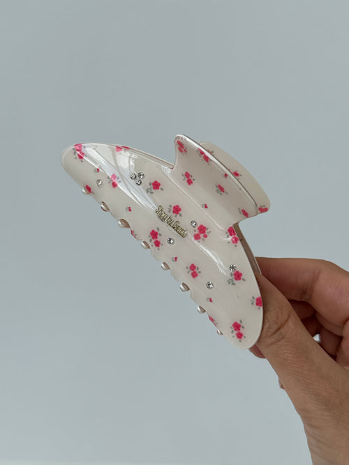 Celiuliozės acetato kapkap su rožėmis ir cirkonio kristalais 🌸