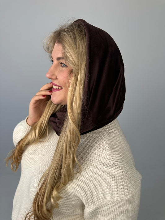 Šokoladinis veliūro šalikas 🤎