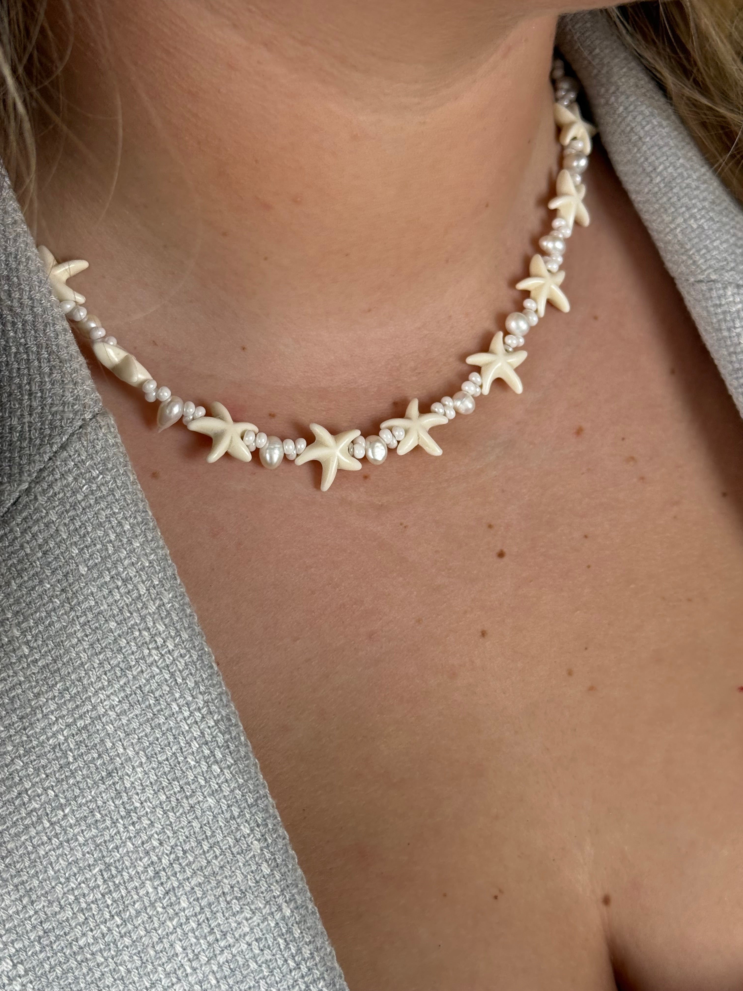 Natūralių gėlavandenių perlų vėrinys ‘Star’