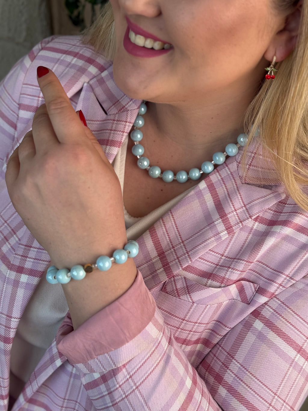 Keramikos baby blue vėrinys