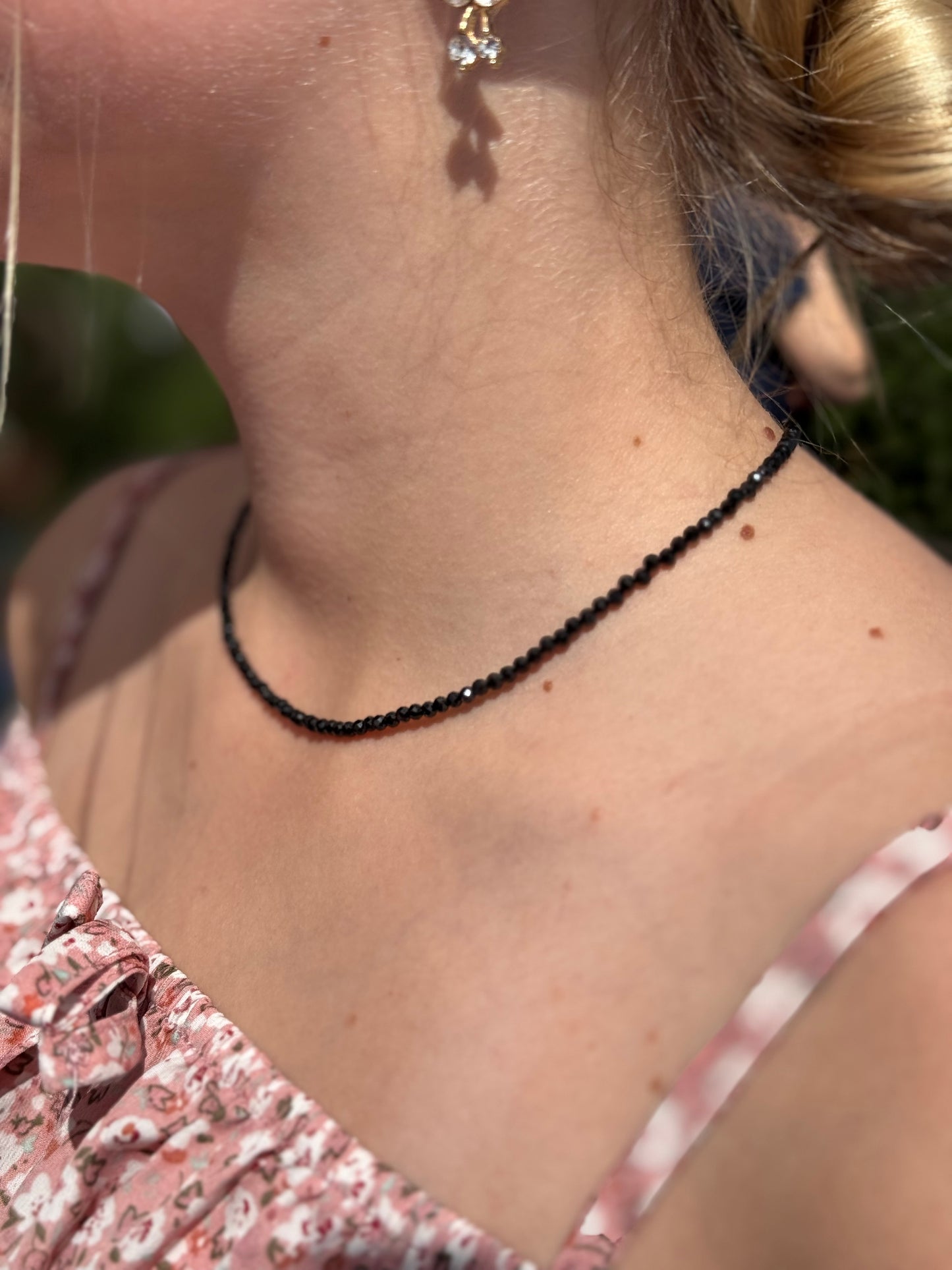 Juodas cirkonių minimalistinis vėrinys ✔️