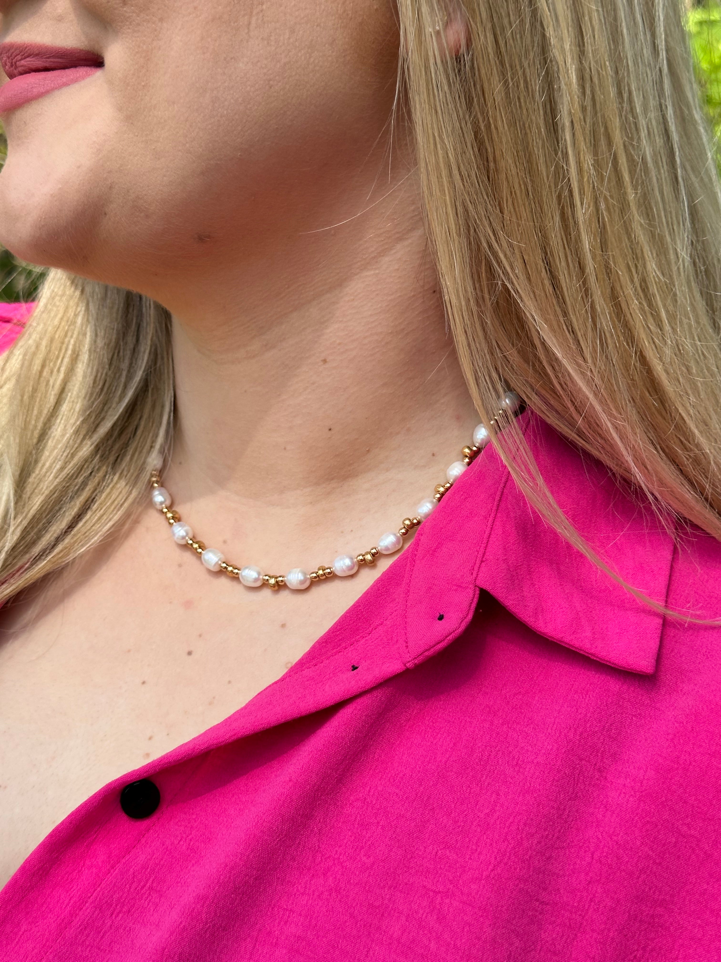 Natūralių gėlavandenių perlų vėrinys ‘Elegance’