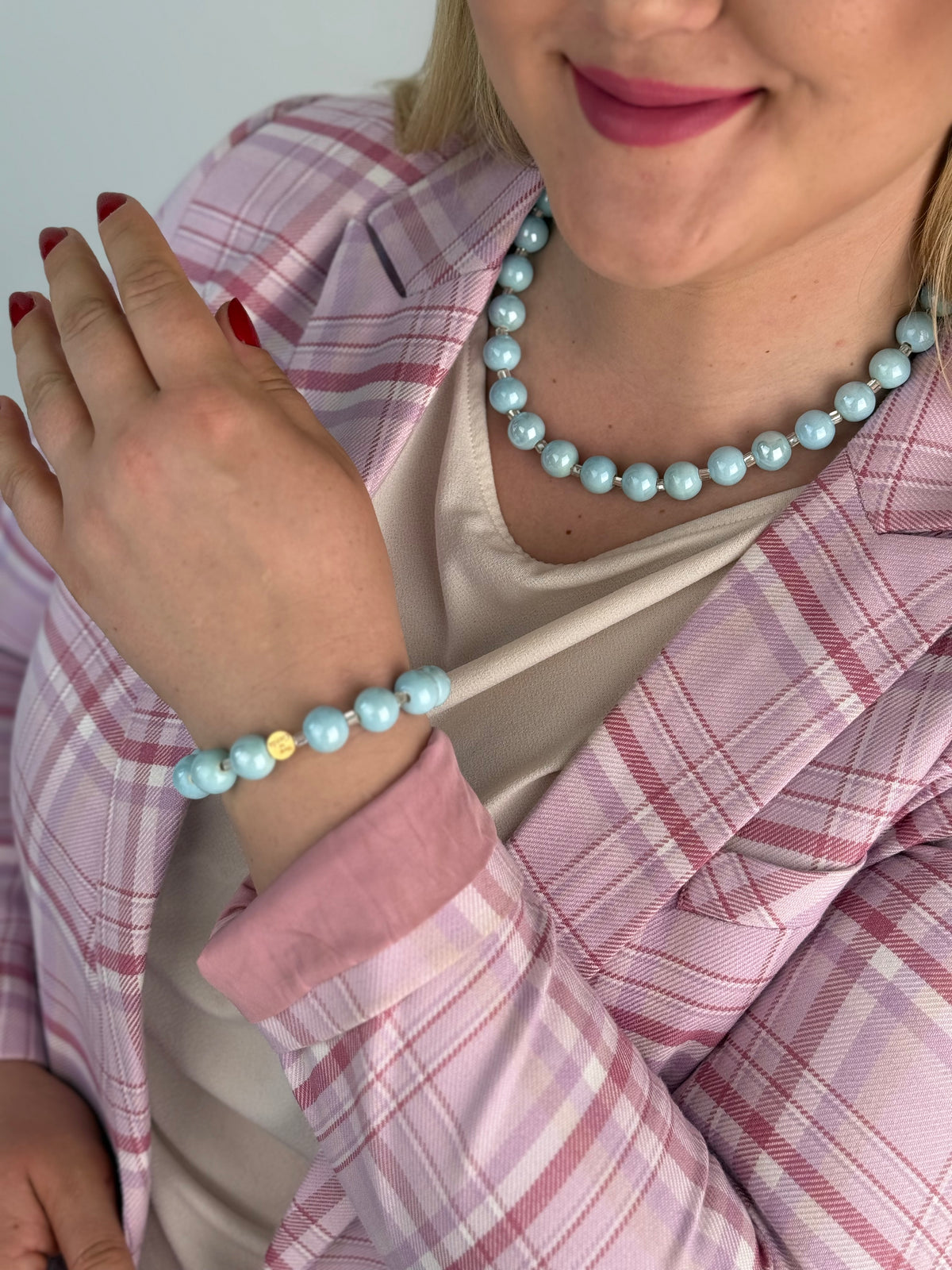 Keramikos baby blue apyrankė