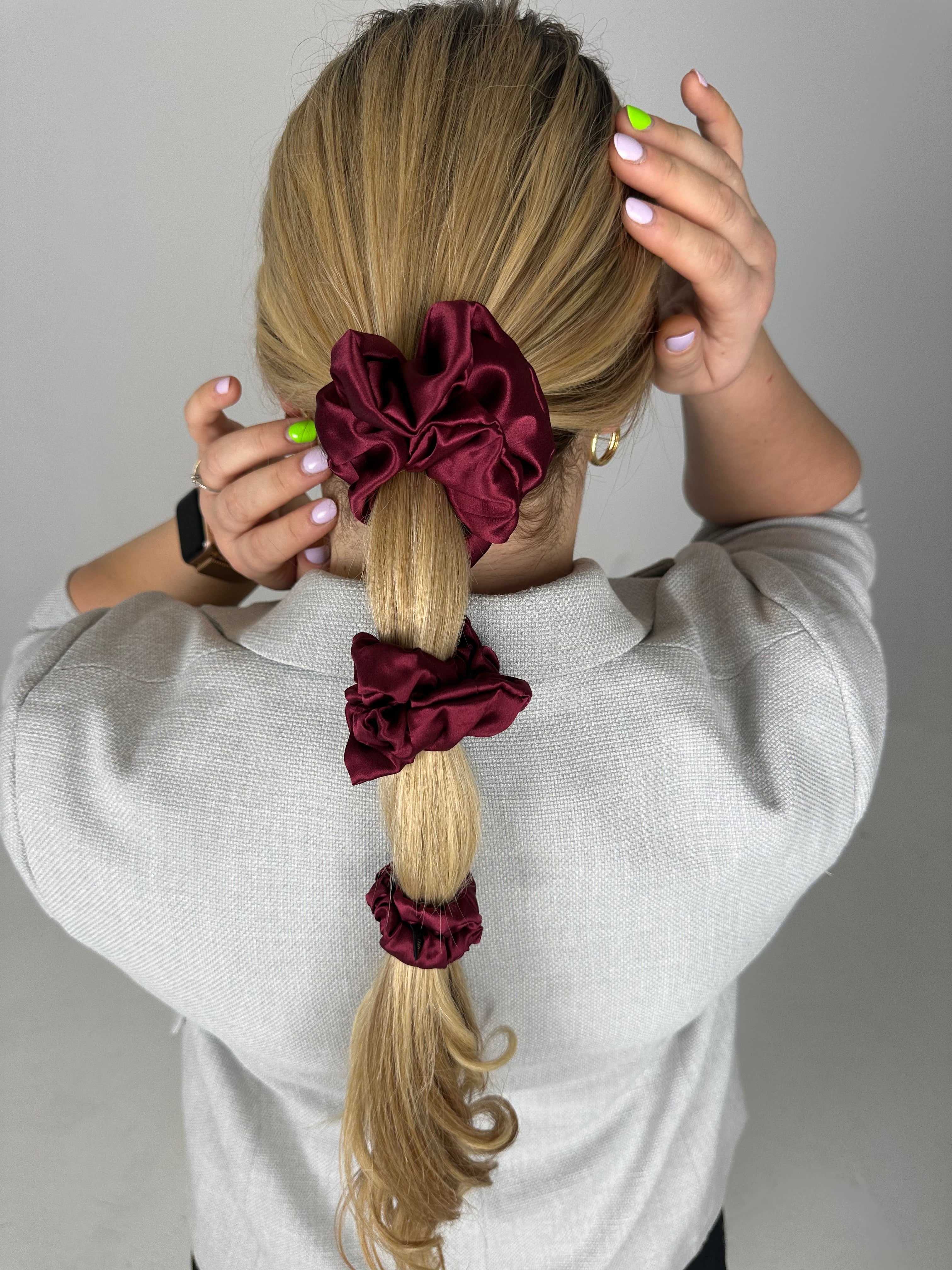 Bordo natūralaus Mulberry šilko gumelė