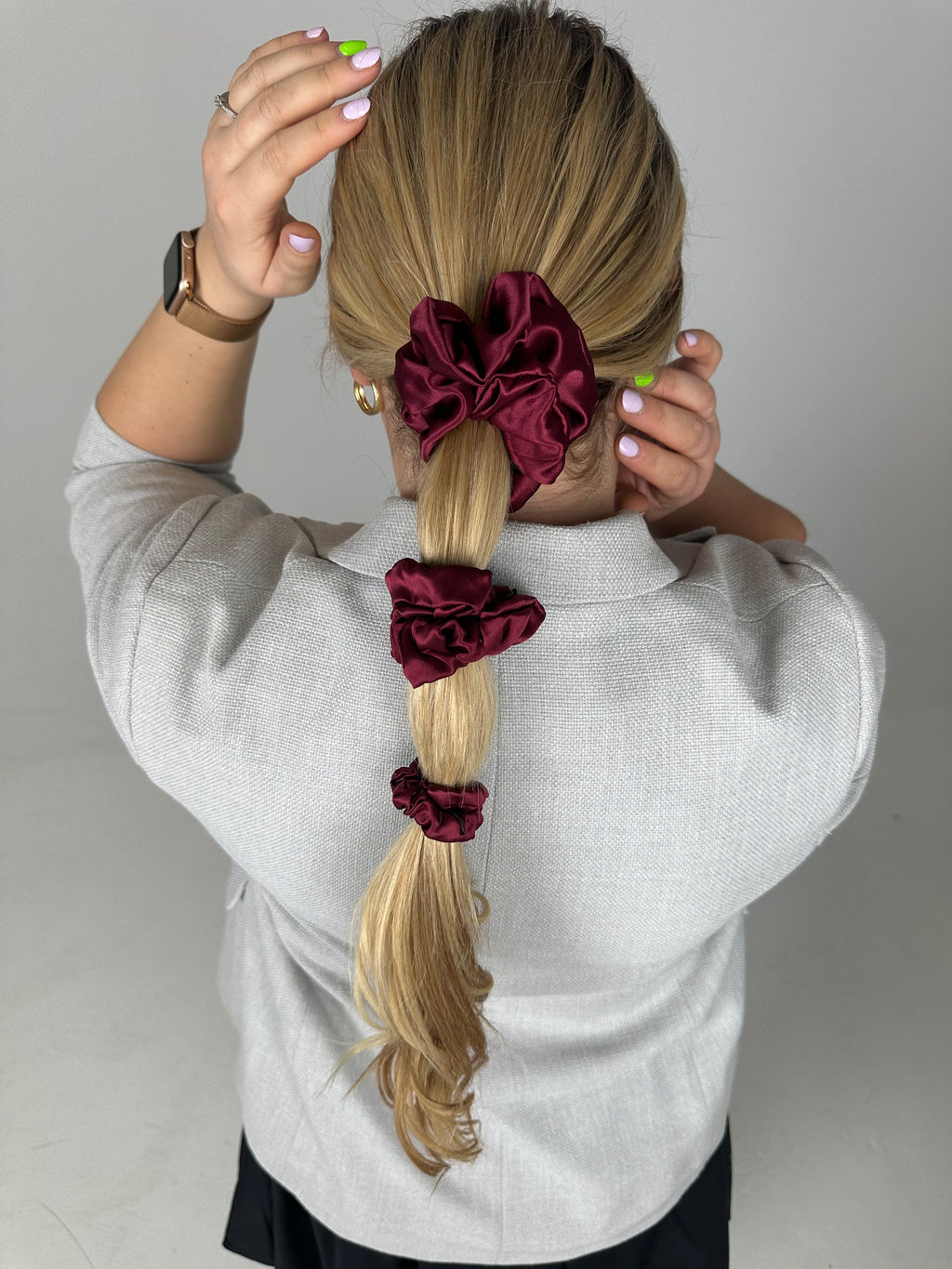 Bordo natūralaus Mulberry šilko gumelė