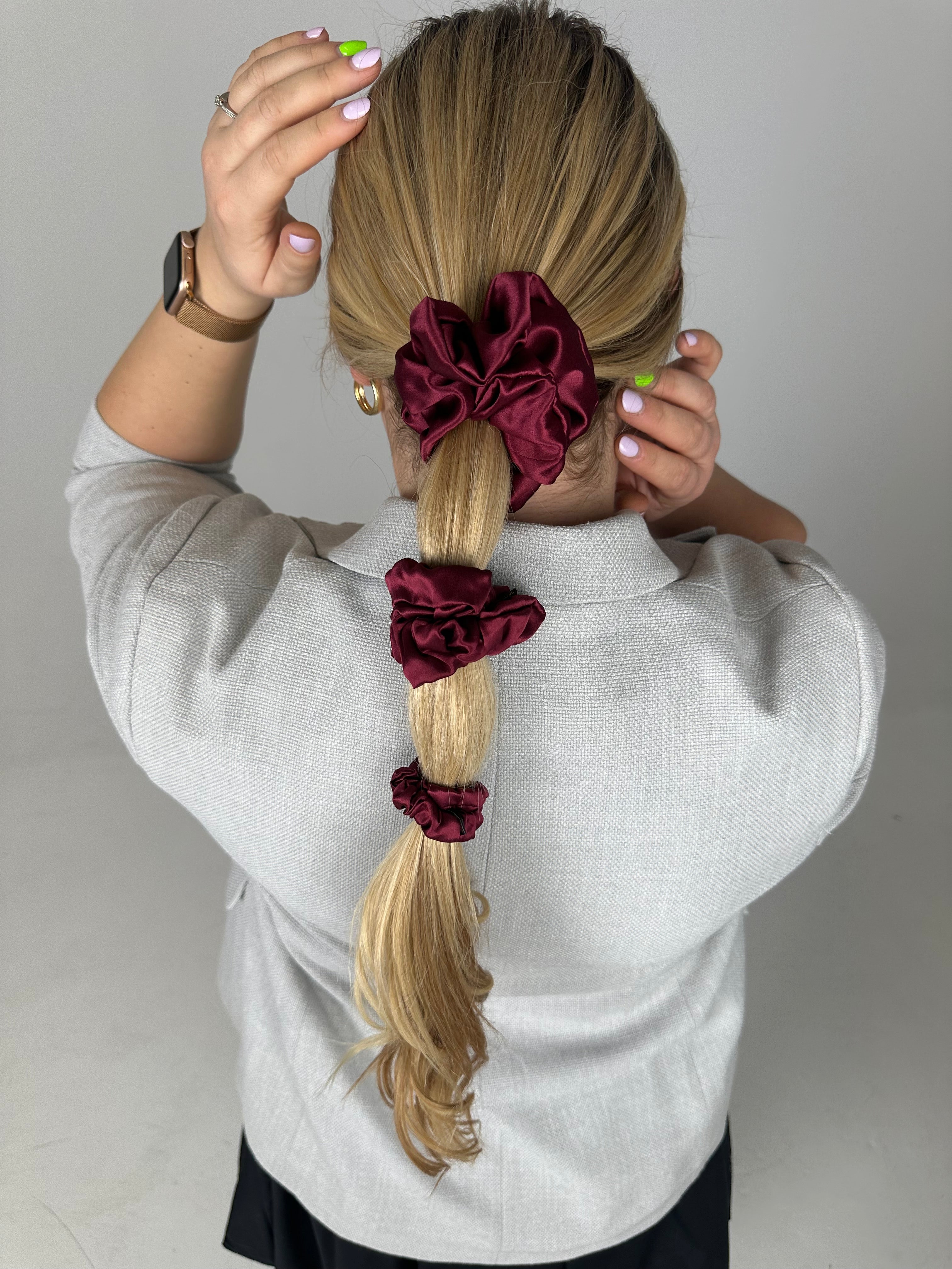 Bordo natūralaus Mulberry šilko gumelė