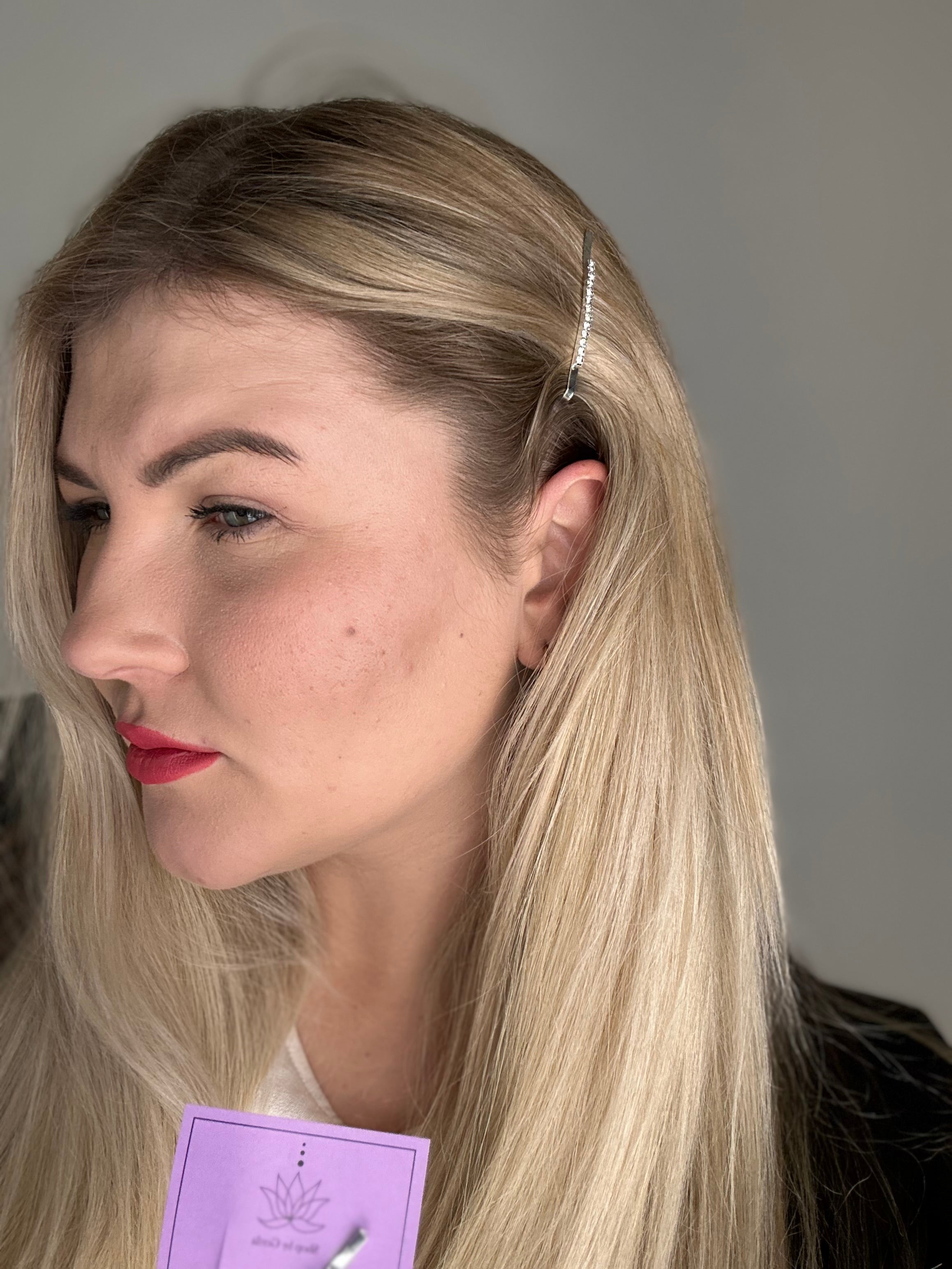 Sidabro spalvos žėrintis segtukas