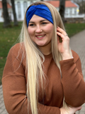 Karališkos mėlynos veliūro galvajuostė