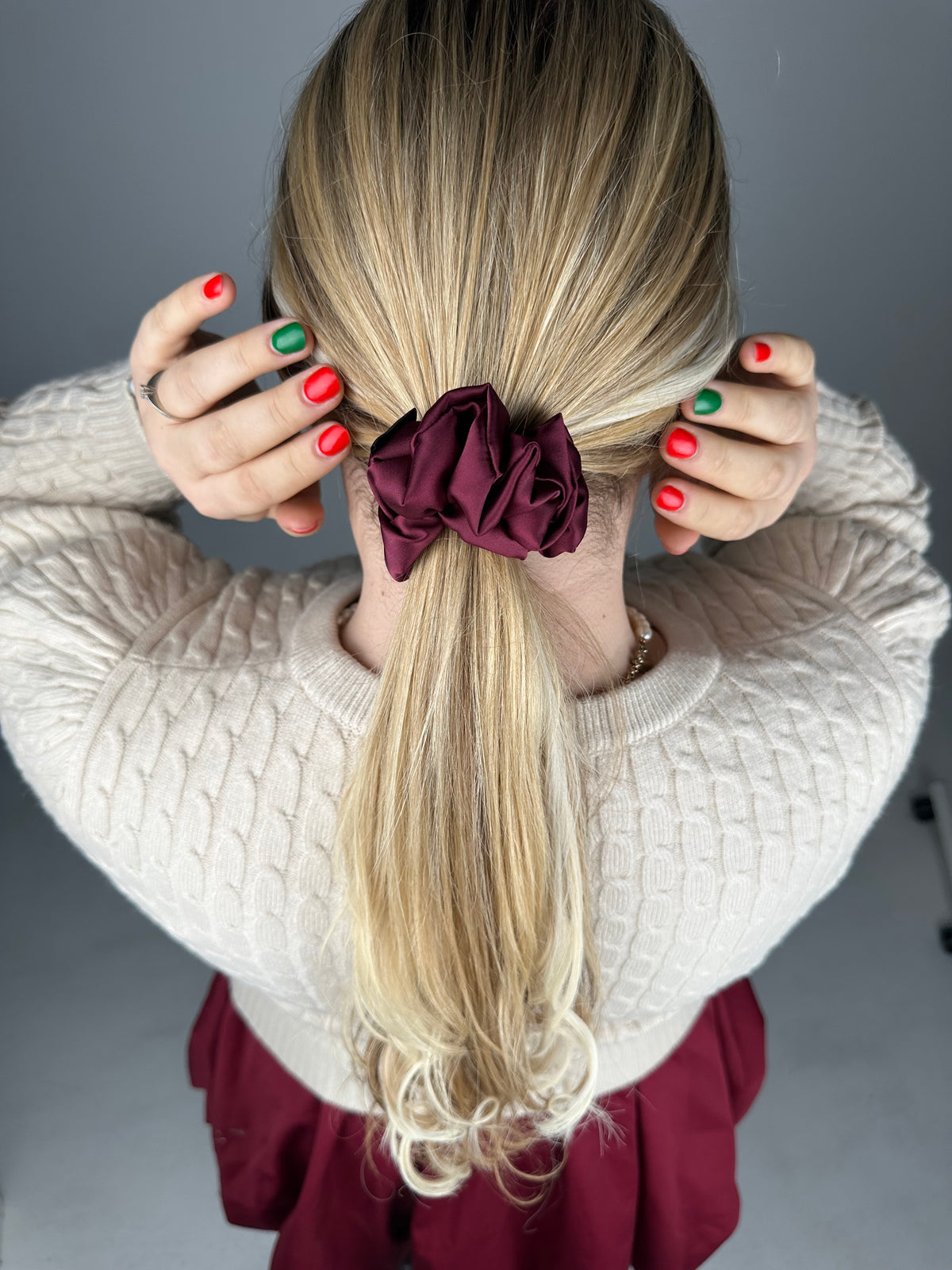 Armani šilko gumelė | BURGUNDY
