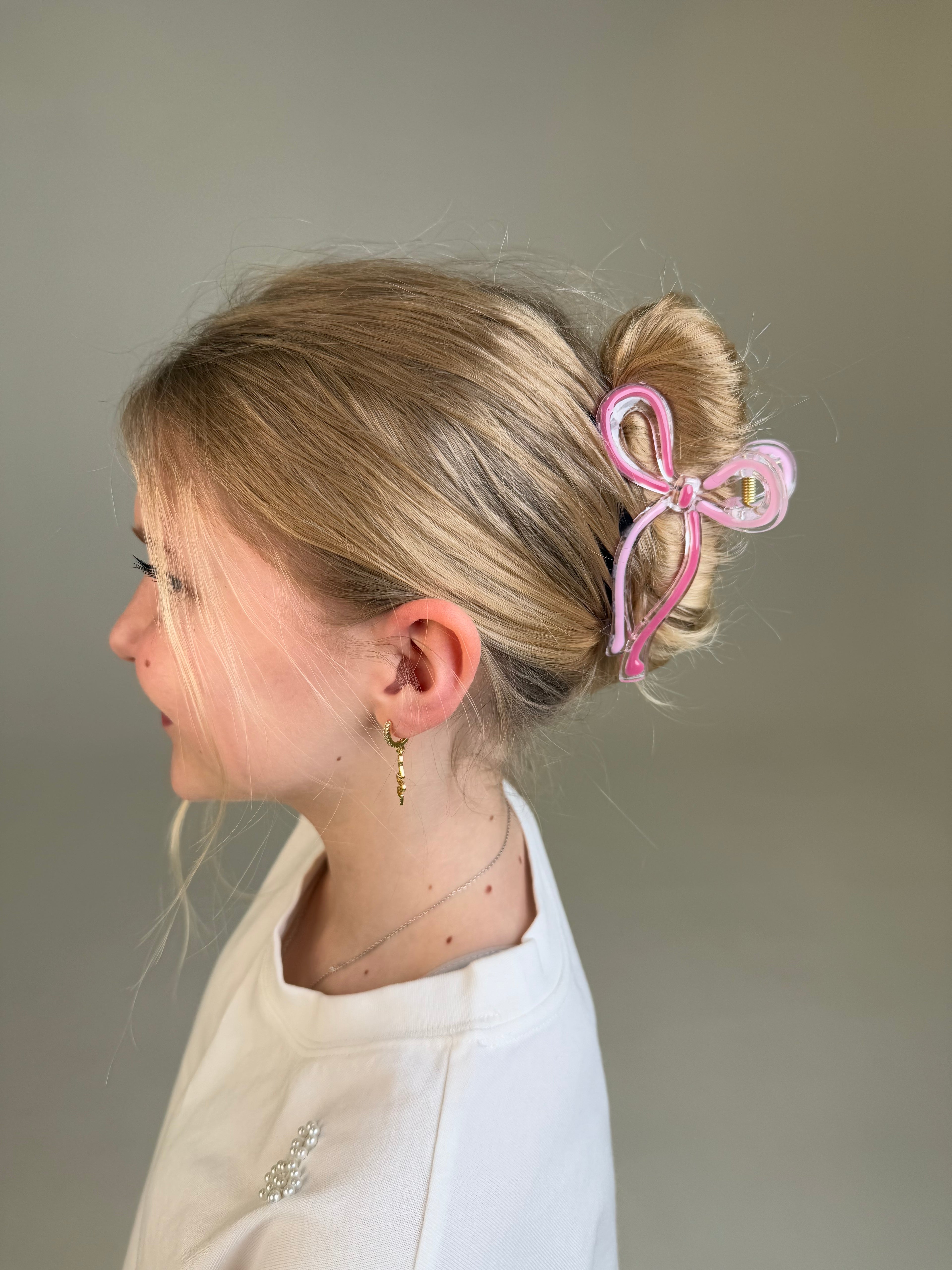 Baby pink & ciklameno kaspinas kapkap segtukas